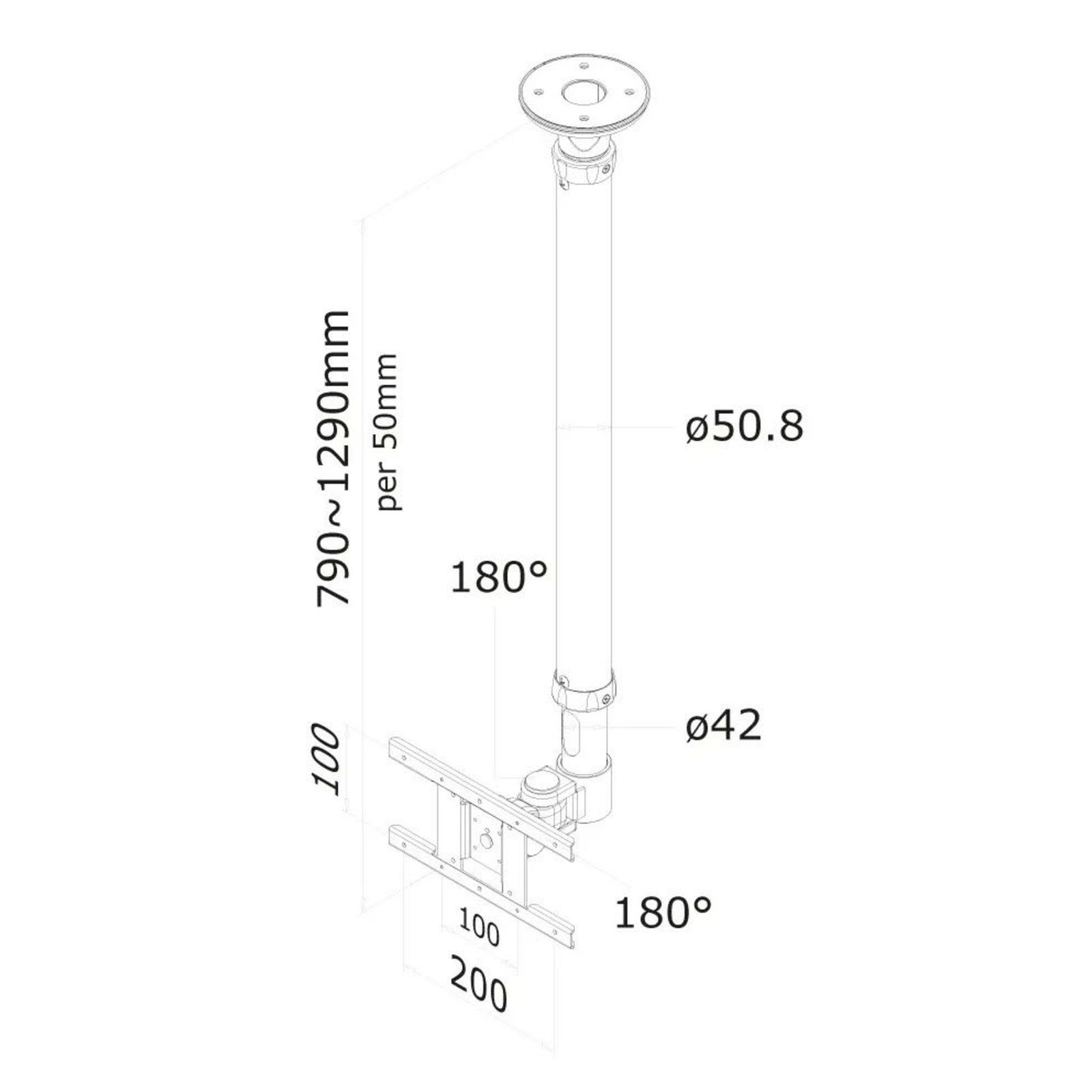 Neomounts TV Ceiling Mounting 10