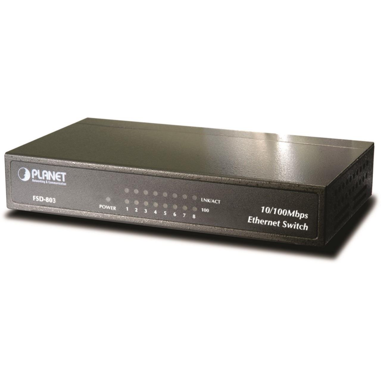 PLANET 8-Port 10/100Mbps Fast Ethernet Switch Metal