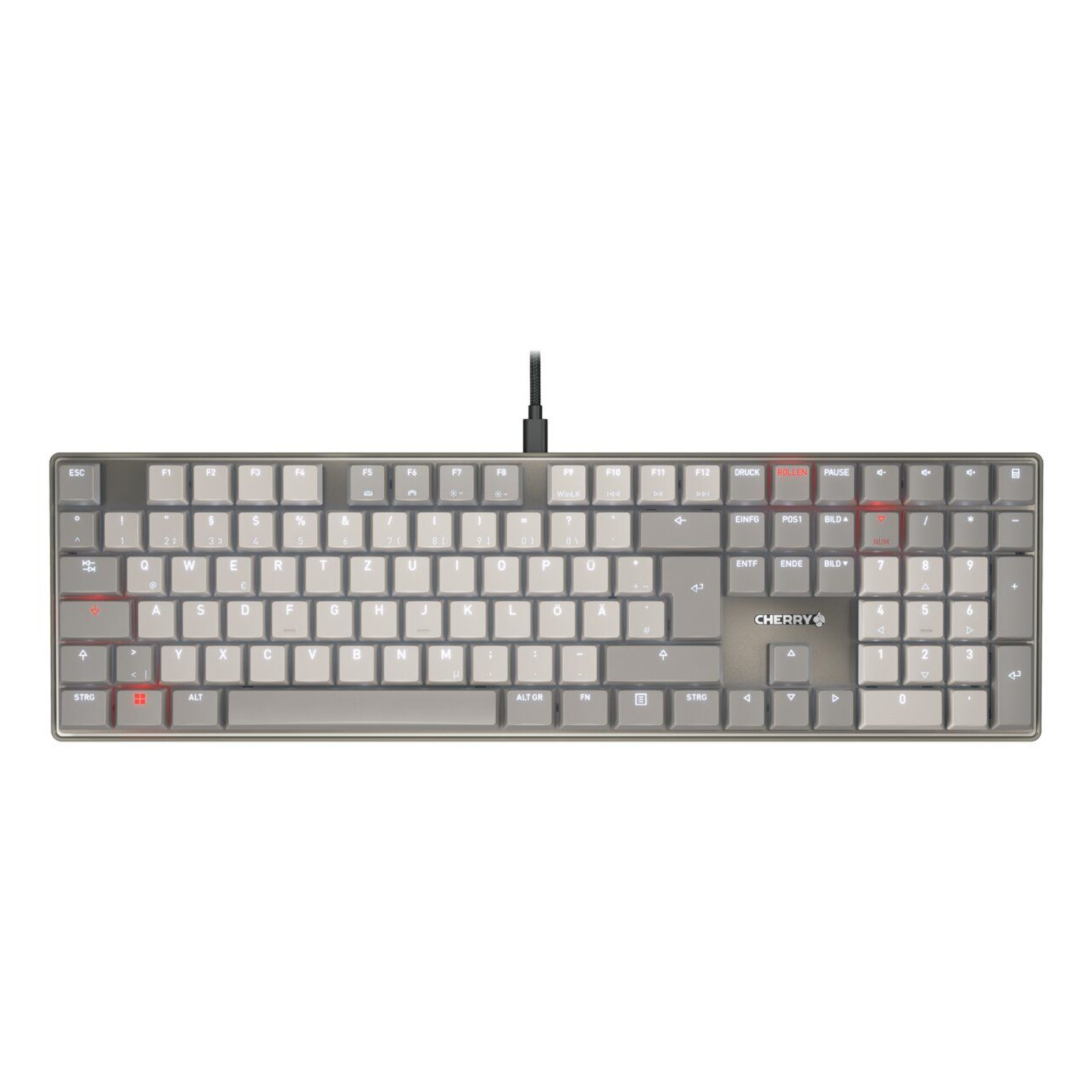 Cherry KC Keyboard 100per Cent Full Size Backlit (G8A-25500HOADE-29)QWERTZ