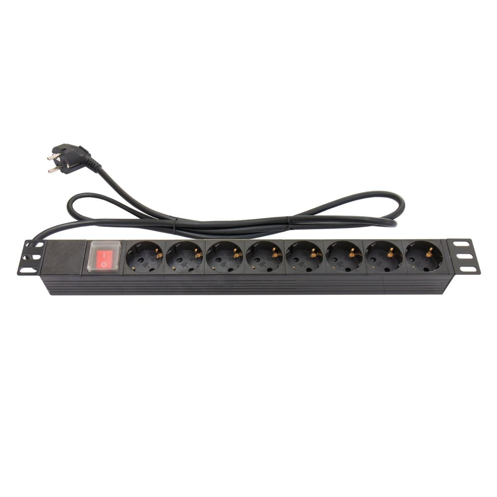 Good Connections Power Strip 19inch 1U Safety Plug to 8x Socketswitch Child Predection Plastic