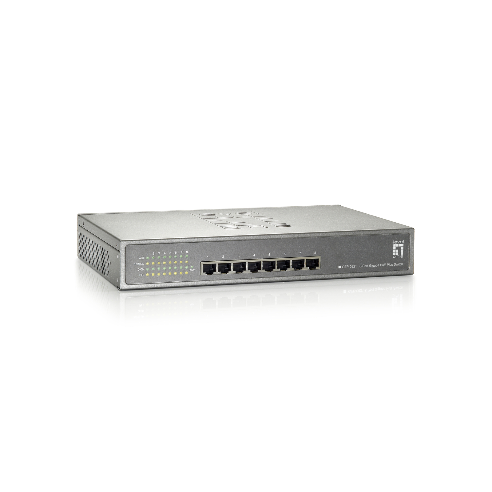 LevelOne Switch 8x GE GEP-0821 123.2W 8xPoE+