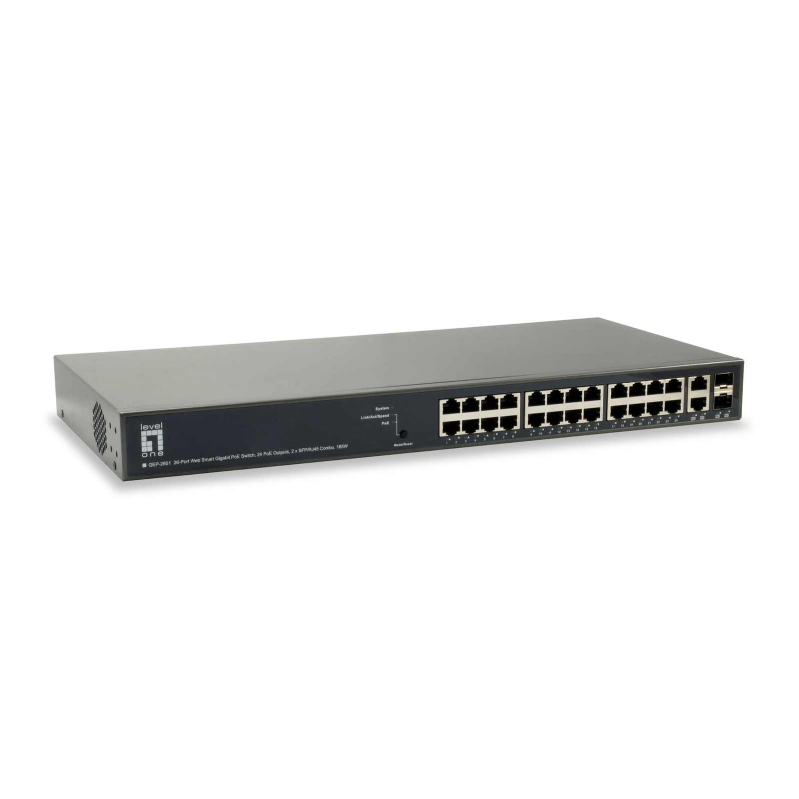 LevelOne Switch 26x GE GEP-2651 2xGSFP 19