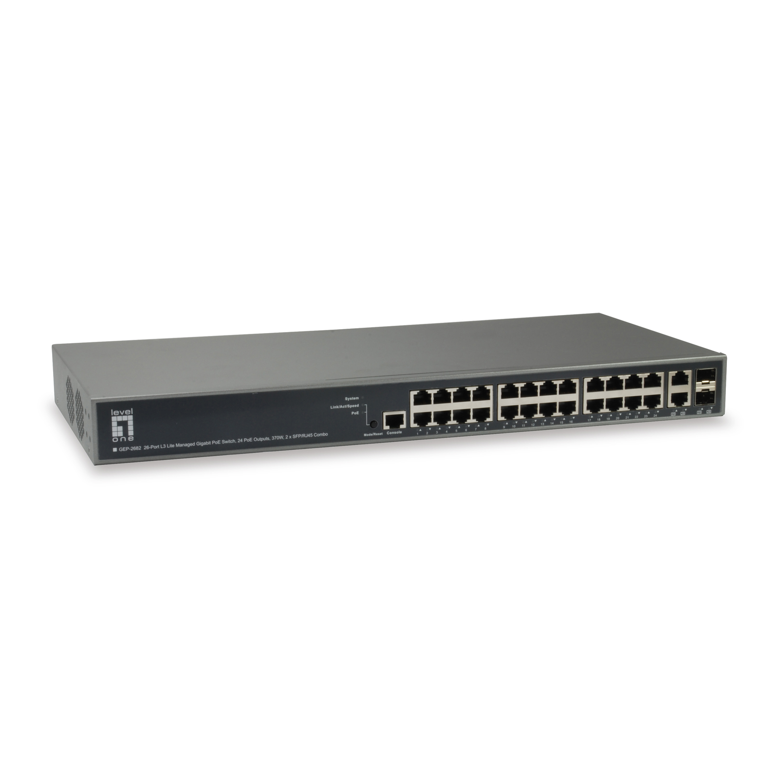 LevelOne Switch 26x GE GEP-2682 2xGSFP 19