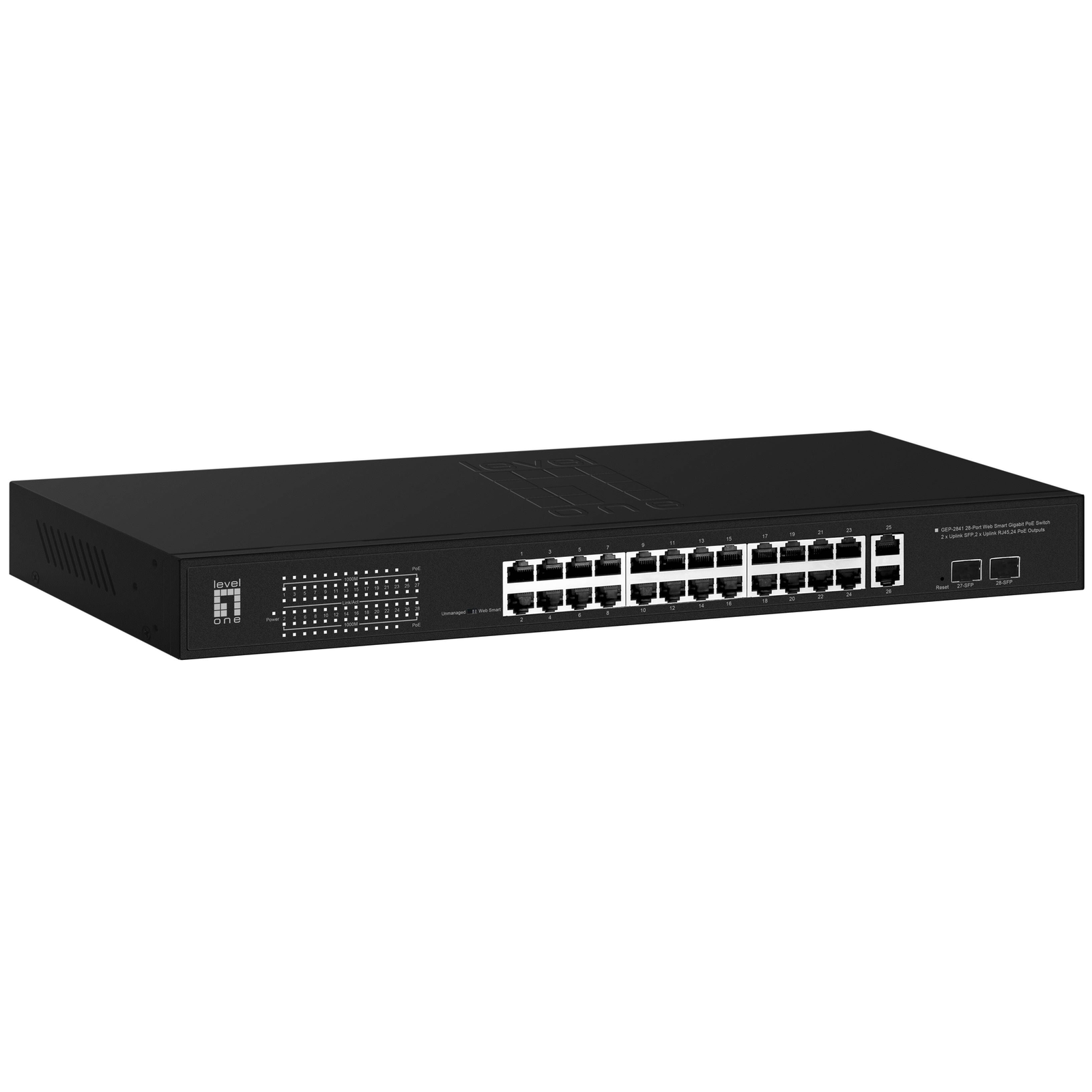 LevelOne Switch 24x GE GEP-2841 2xGSFP 19