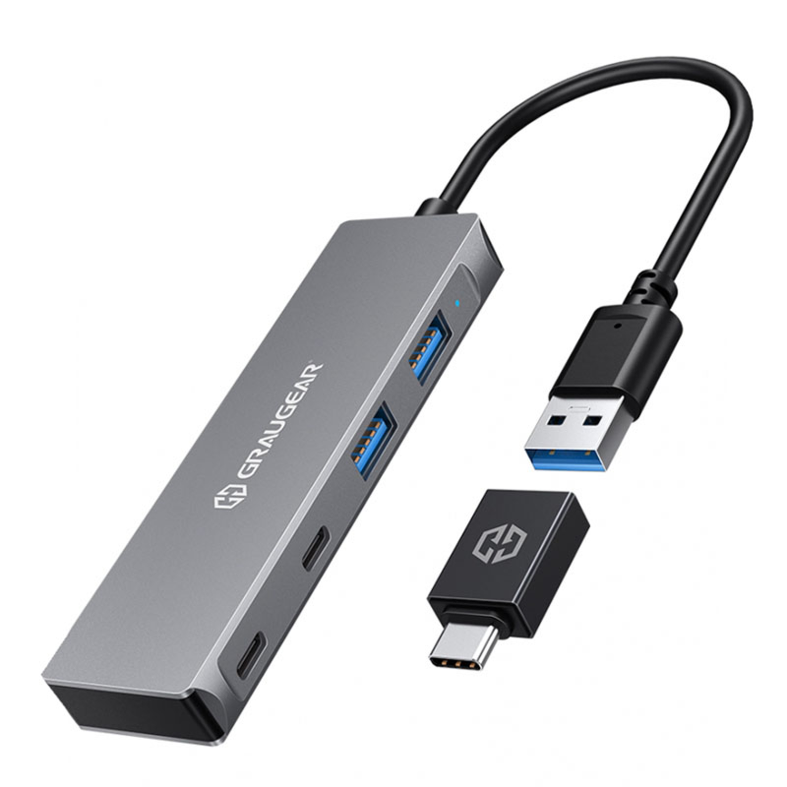 grayGEAR USB Hub 4x USB 3.0 2x Type-C And 2x Type-A