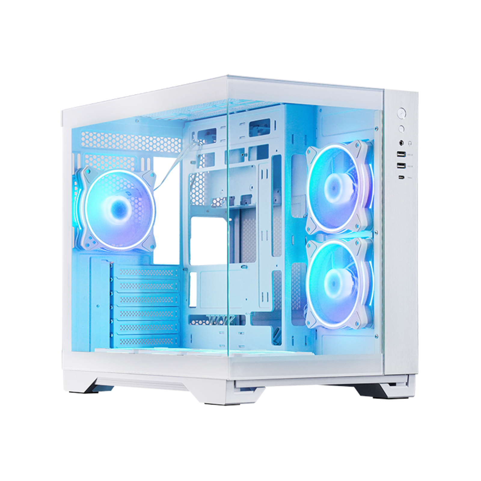 Chieftec Visio GM-30W-TG-OP White Tempered Glass X 2 Case ATX