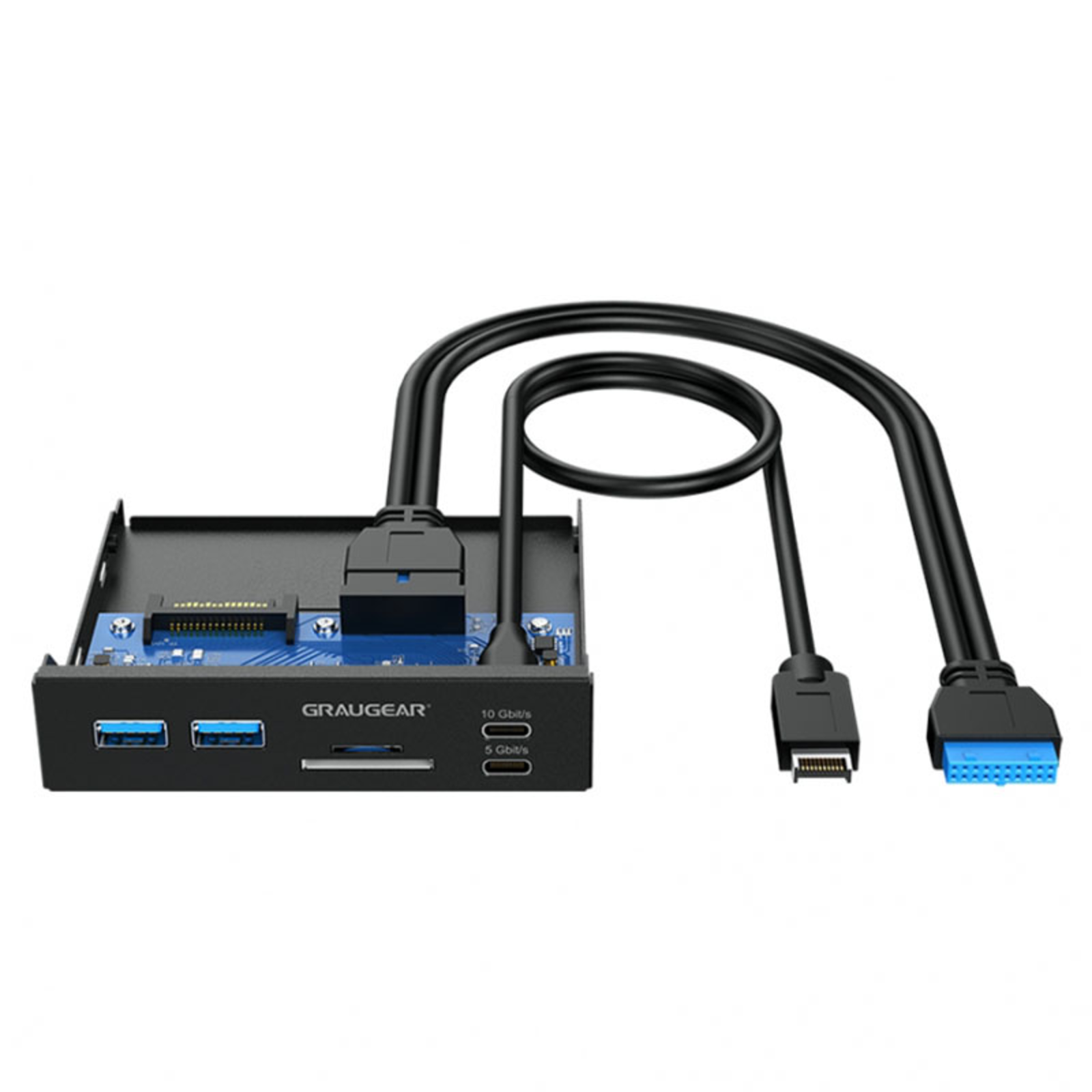 grayGEAR USB-HUB+card Reader Multi Front Panel Type-C USB
