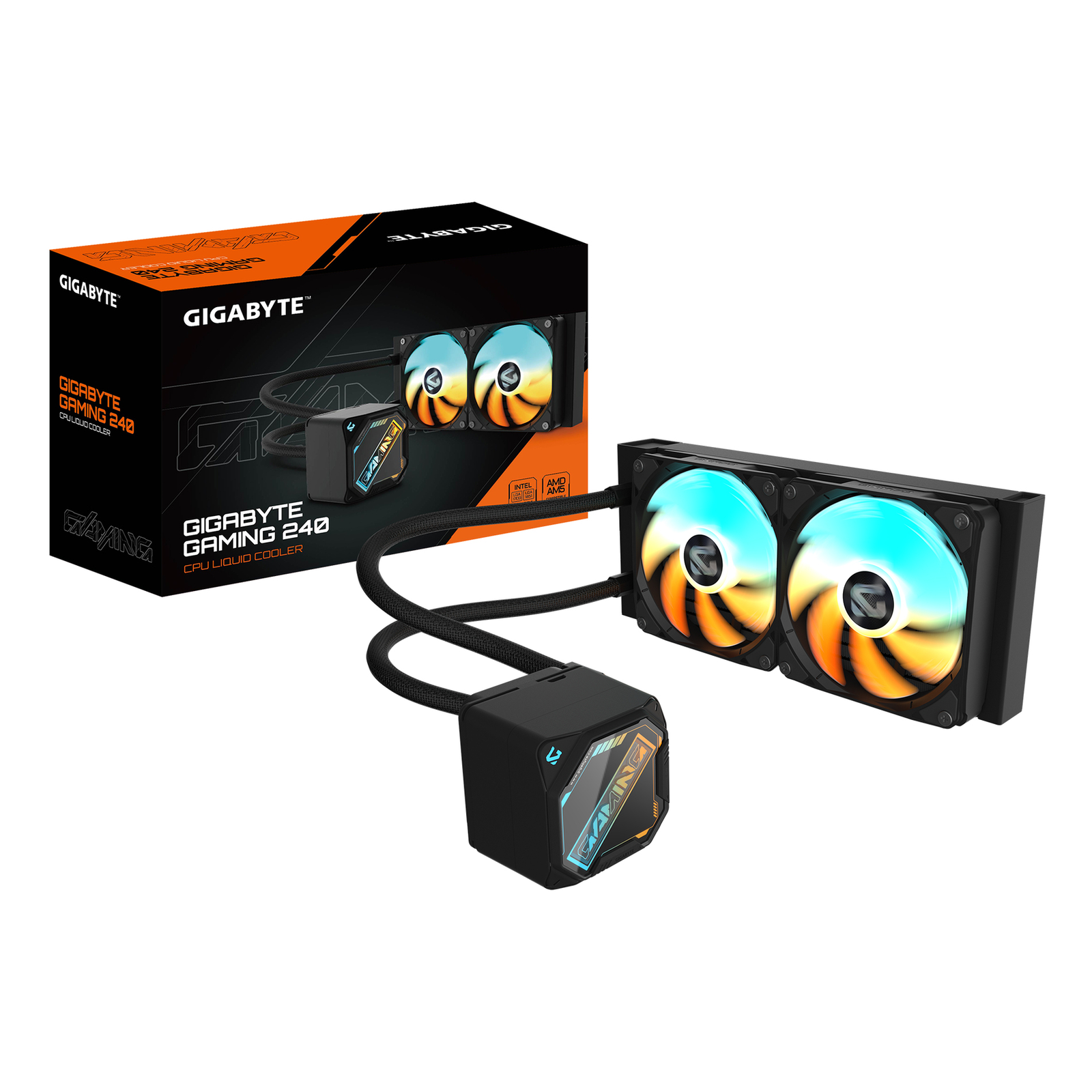 Gigabyte GME 240 Water Cooling for AMD And Intel CPU Black CPU Cooler 35.8 DB
