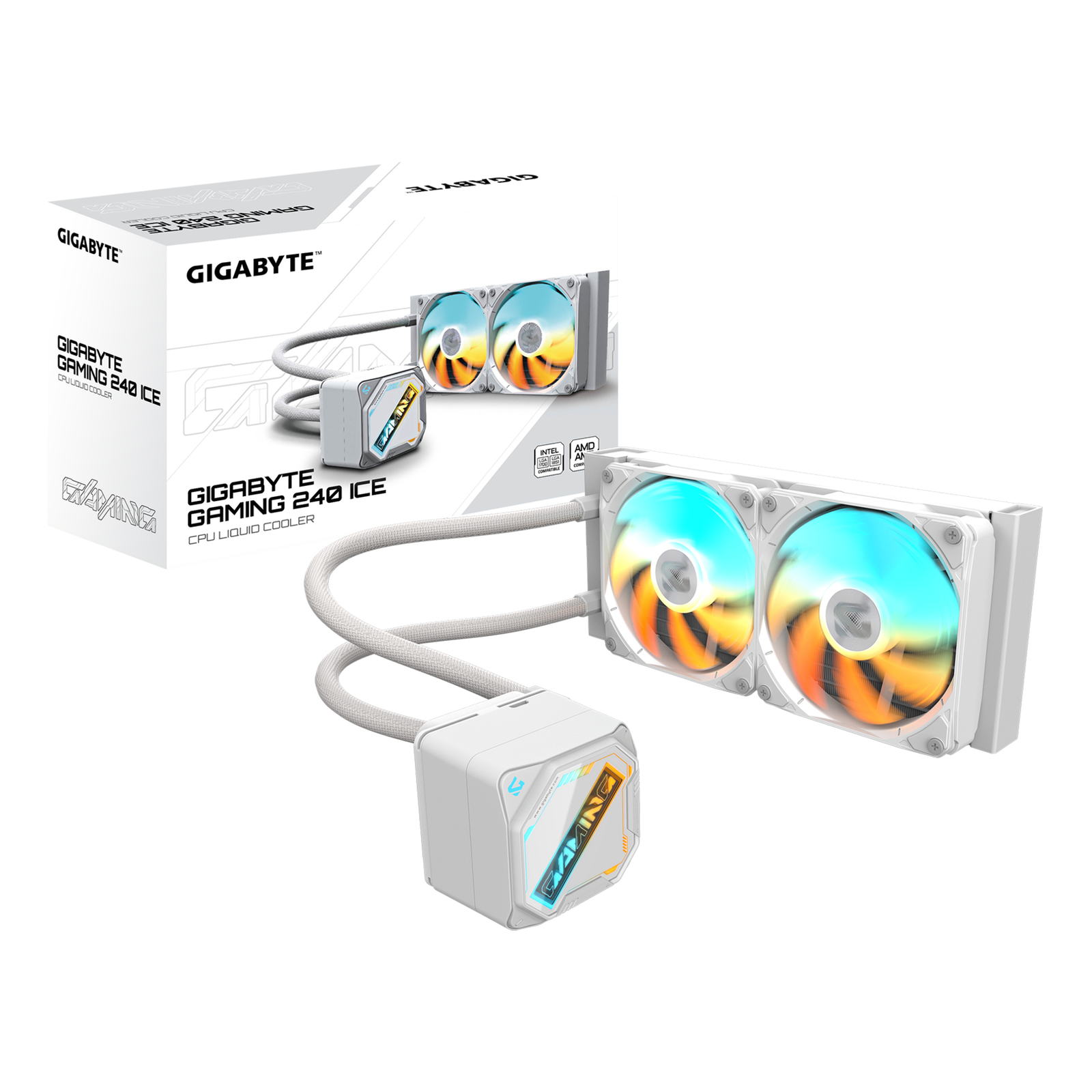 Gigabyte GME 240 ICE Water Cooling for AMD And Intel CPU White CPU Cooler 35.8 DB