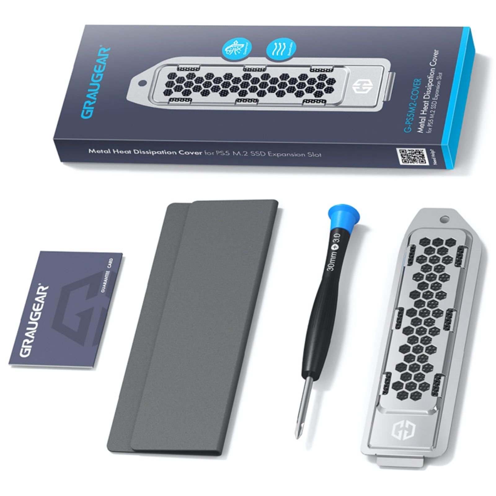 grayGEAR Cooler with Cover for PS5 M.2 SSD Memory
