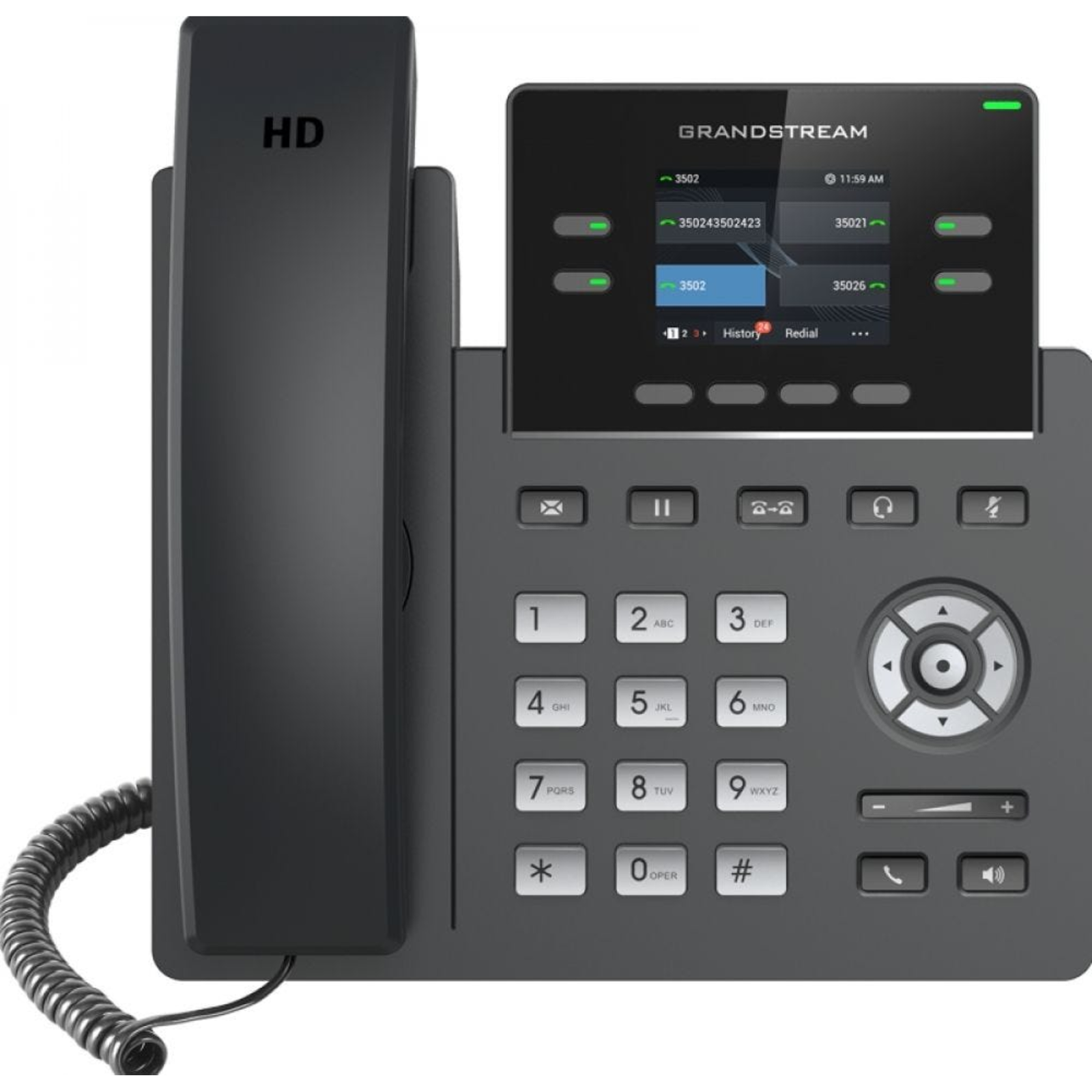 Grandstream Networks GRP2612P IP Telephone Black Corded Handset