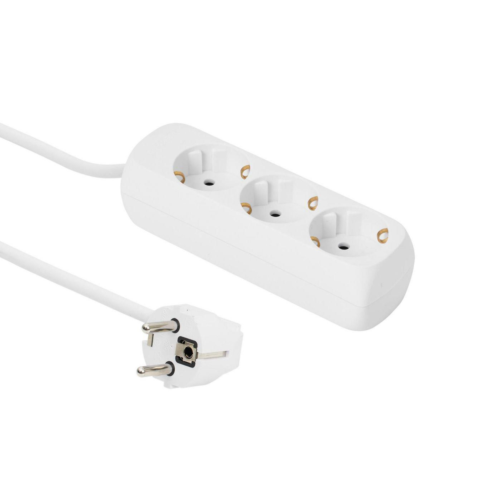 Micro Connect 3-way Schuko Socket 3m White without ON/OFF Switch