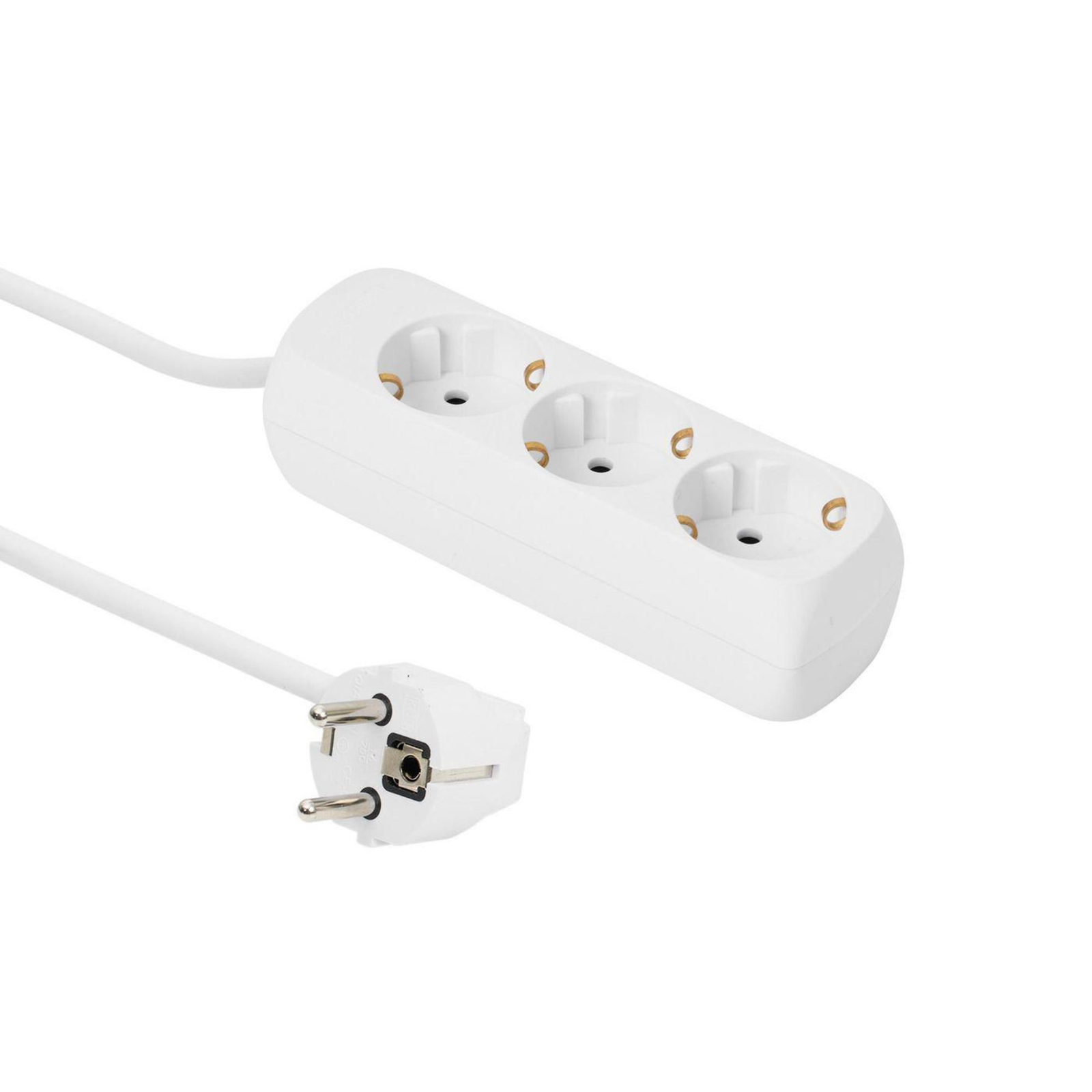 Micro Connect 3-way Schuko Socket 5M White without ON/OFF Switch with