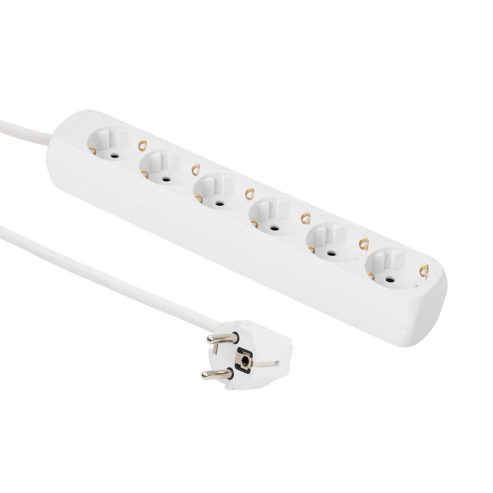 Micro Connect 6-way Schuko Power Socket 1.5m without On/Off Switch White
