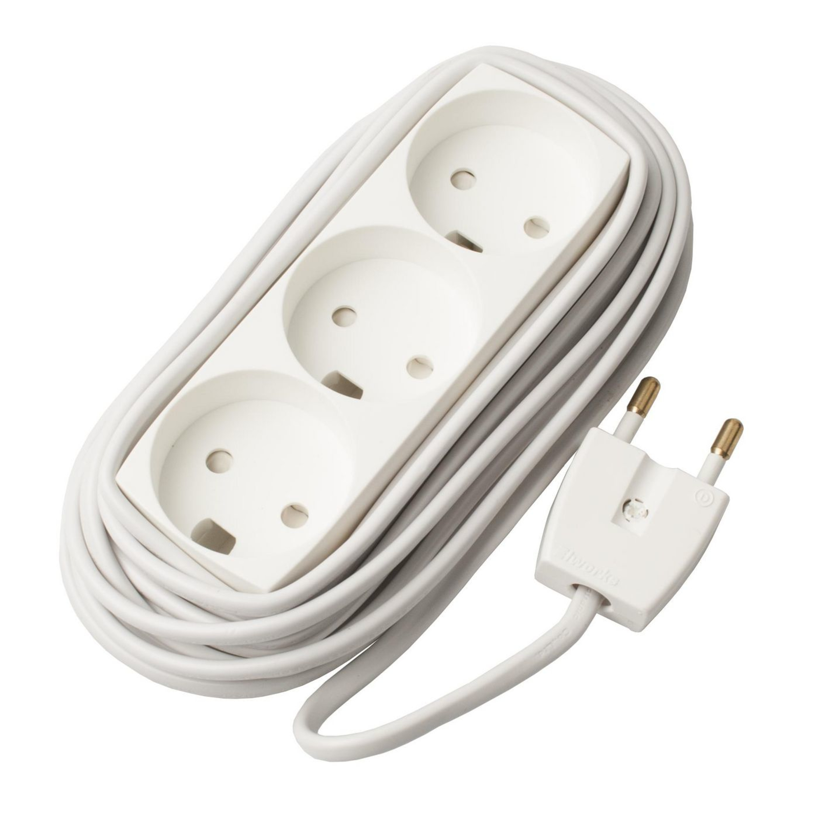 Micro Connect EL Socket 3 Power Outlet U/J White 5m 5,0 Meter Cord