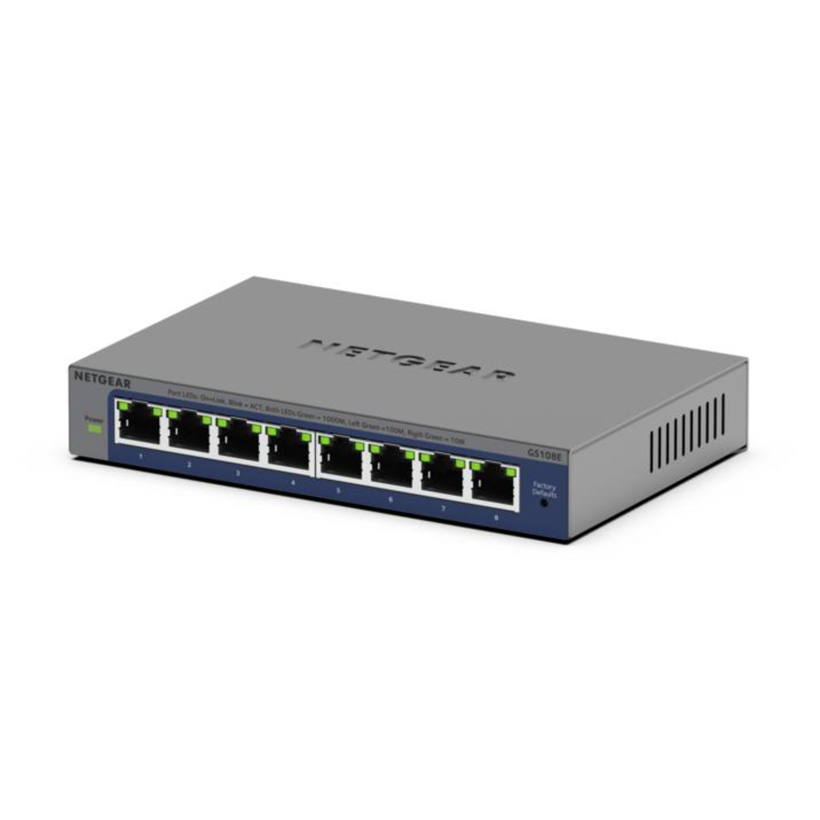 NETGEAR Plus GS108Ev4 Switch Unmanaged Desktop. Rack Mountable. Wall Mountable
