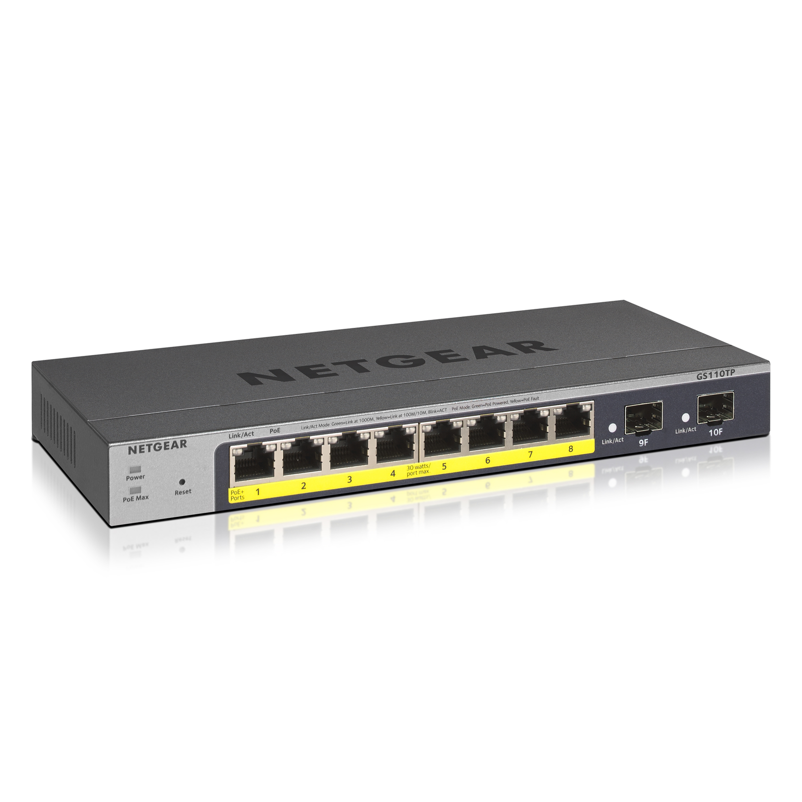 NETGEAR GS110TP 10-Port Smart Managed Switch Gigabit-LAN PoE 55W