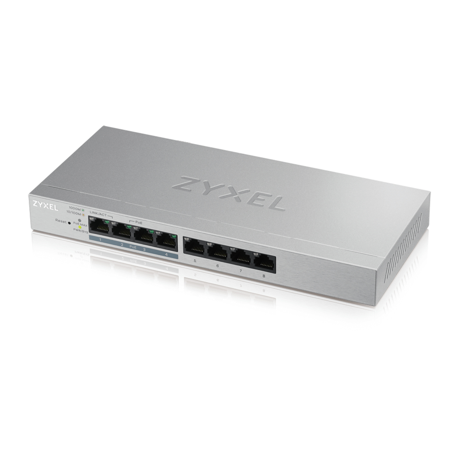 Zyxel GS1200-8v2 Web Managed Switch 8x Gigabit Ethernet 4x PoE+