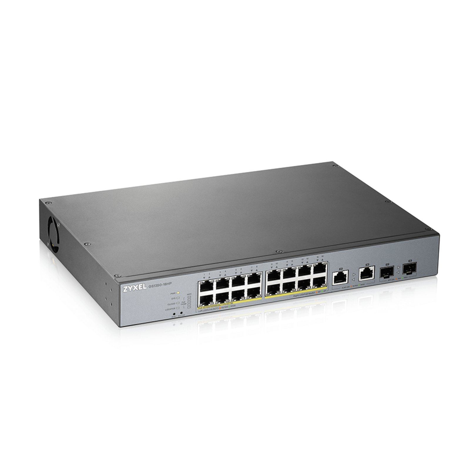 Zyxel GS1350-18HP Smart Managed Switch 16x Gigabit Ethernet 16x PoE+ Max- 250 Watt 2x GbE SFP