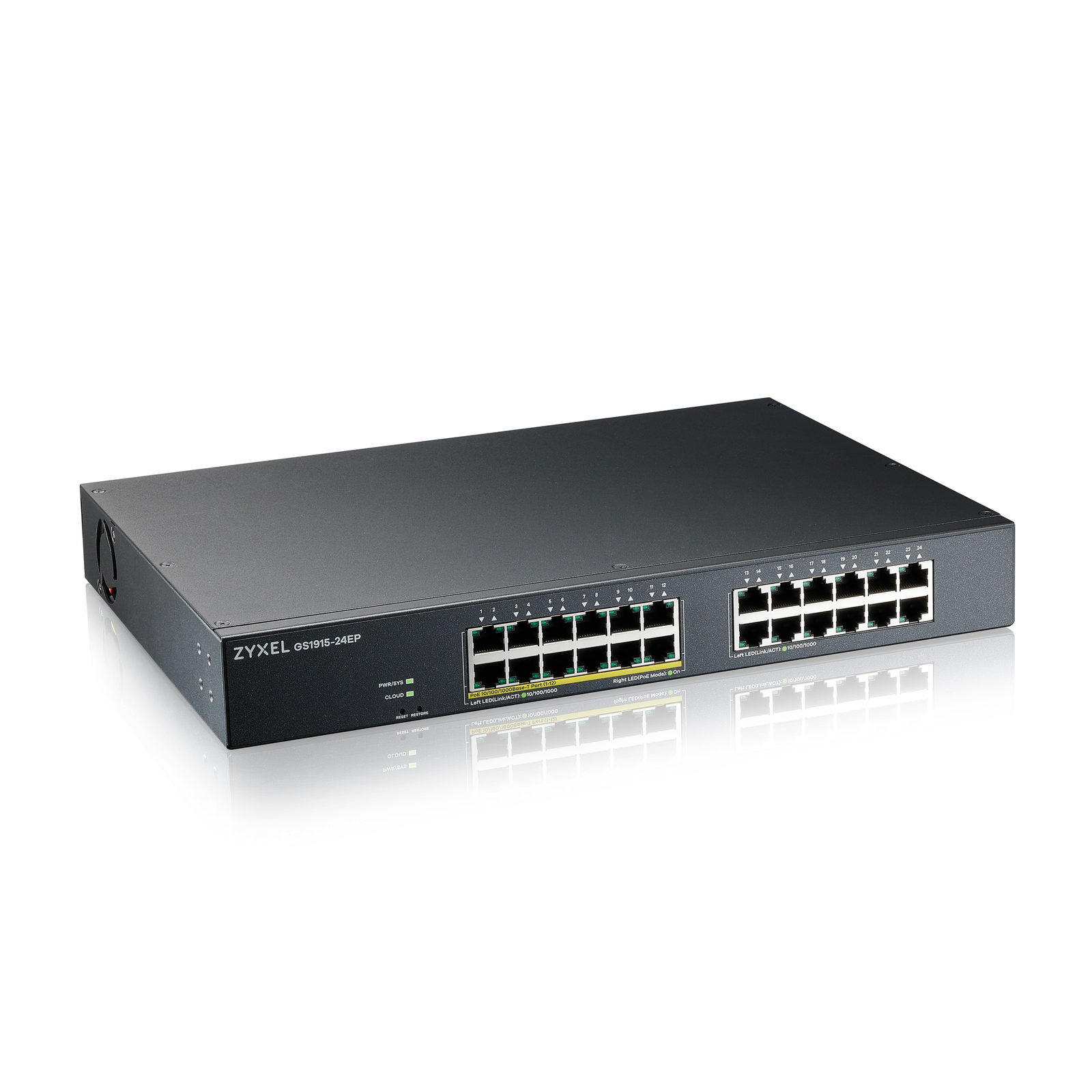 ZyXEL GS1915 Series GS1915-24EP Switch CompatibleNebulaFLEX Smart 24 X 10/100/1000 12 PoE