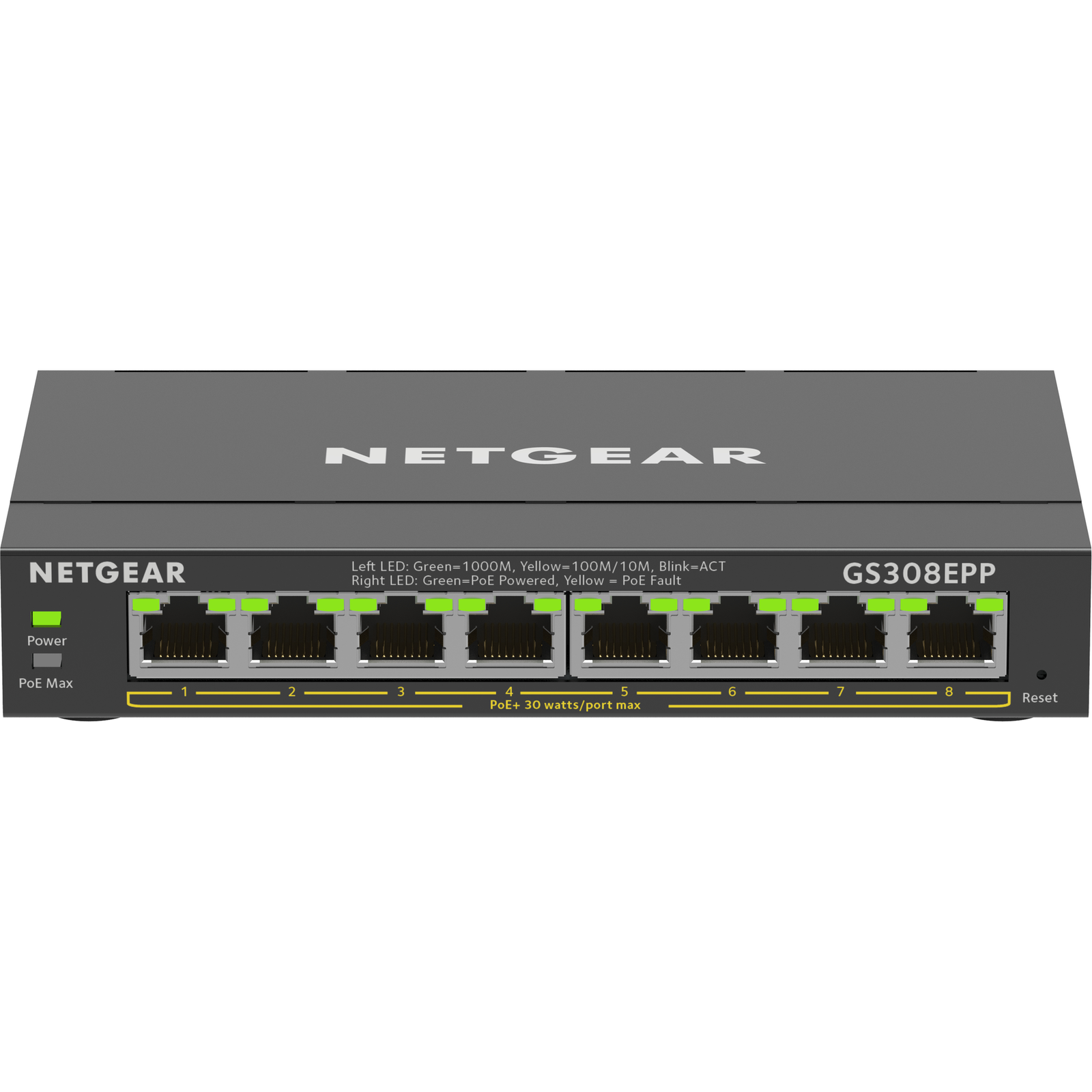 NETGEAR GS308EPP SOHO Plus Switch 8x Gigabit Ethernet PoE+ 123W