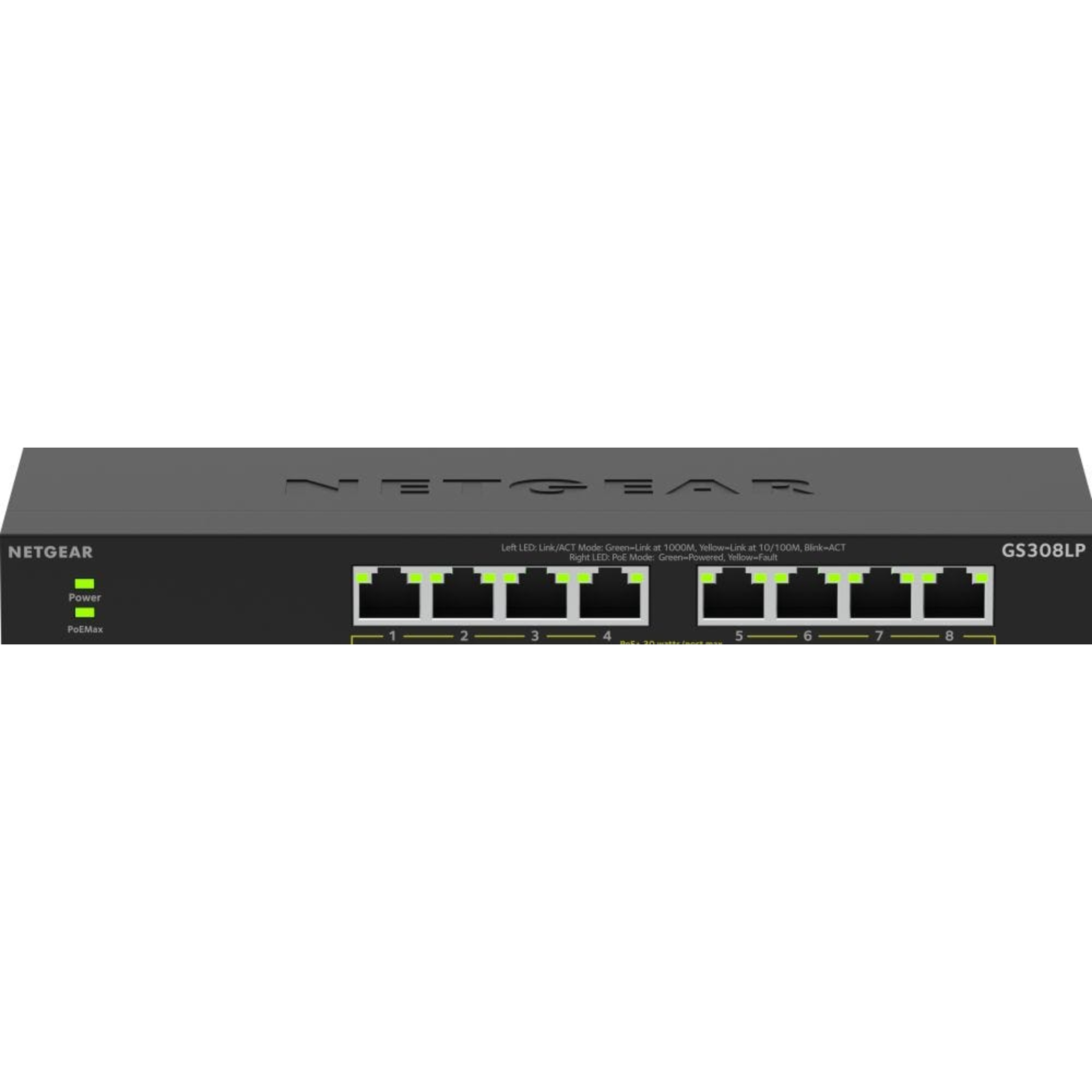 Netgear 300 Series GS308LP Switch Essential Unmanaged 8 X 10/100/1000 (PoE)