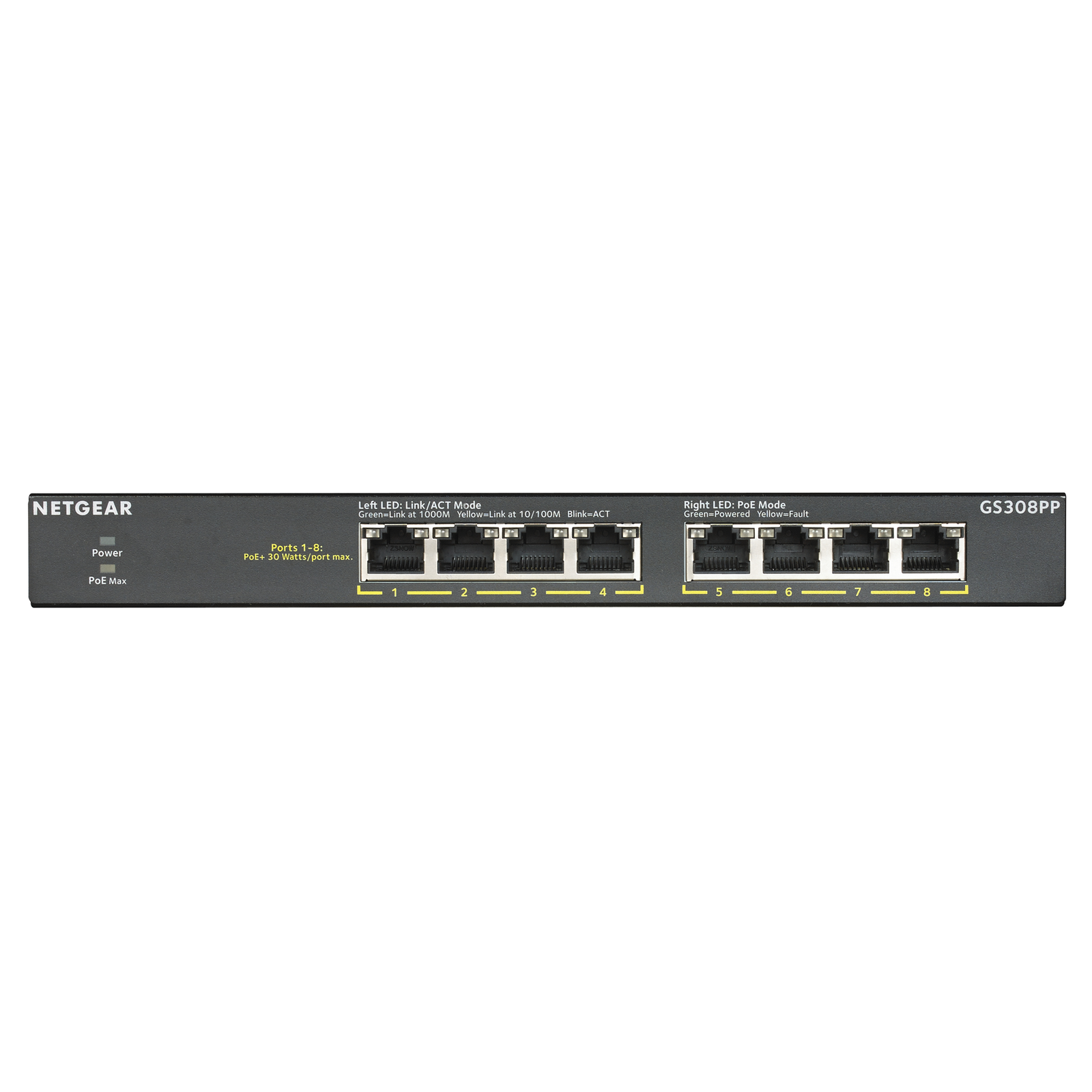 NETGEAR Switch 8x GE GS308PP Unmanaged Fanless