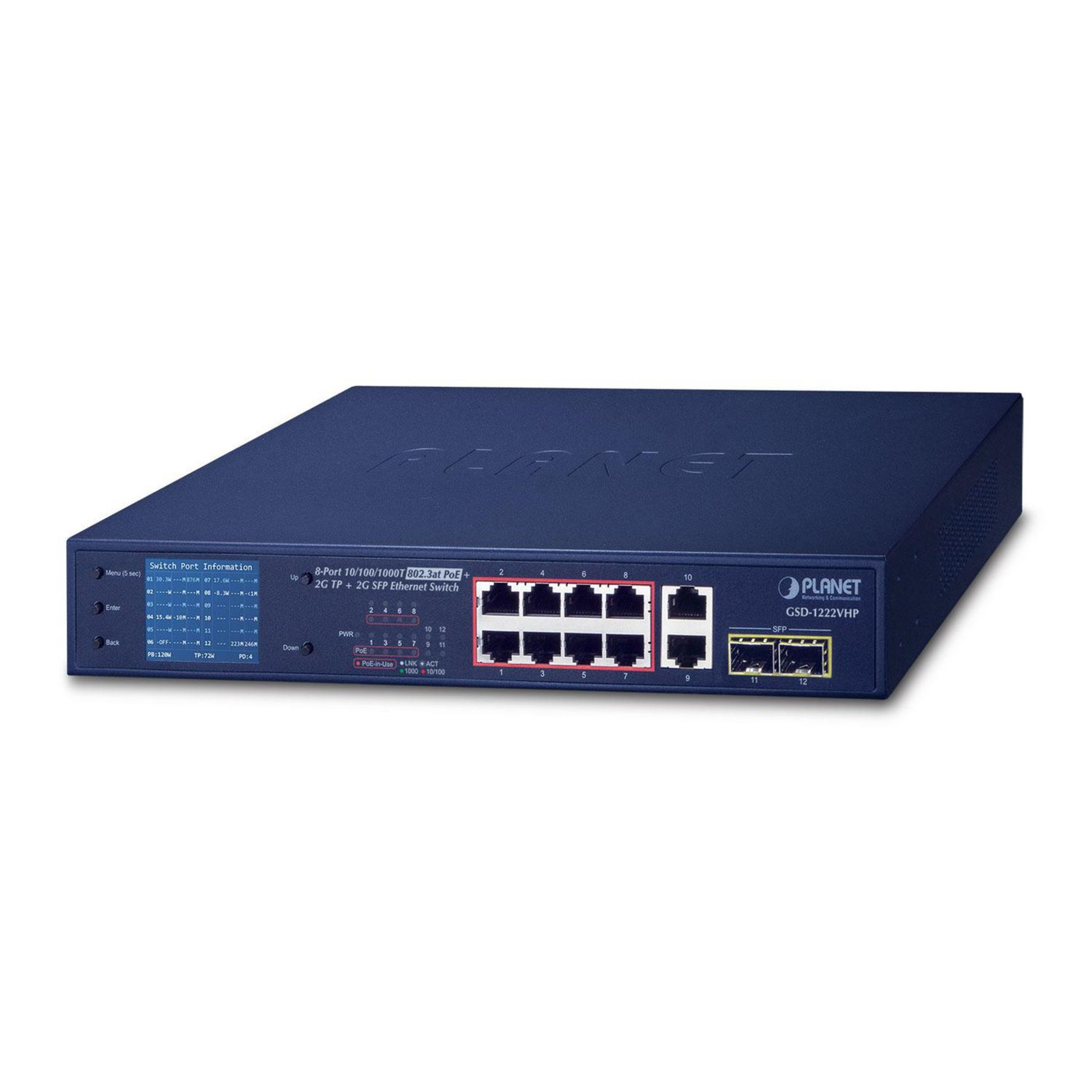 PLANET GSD-1222VHP Switch Unmanaged 8 X 10/100/1000 (PoE+)