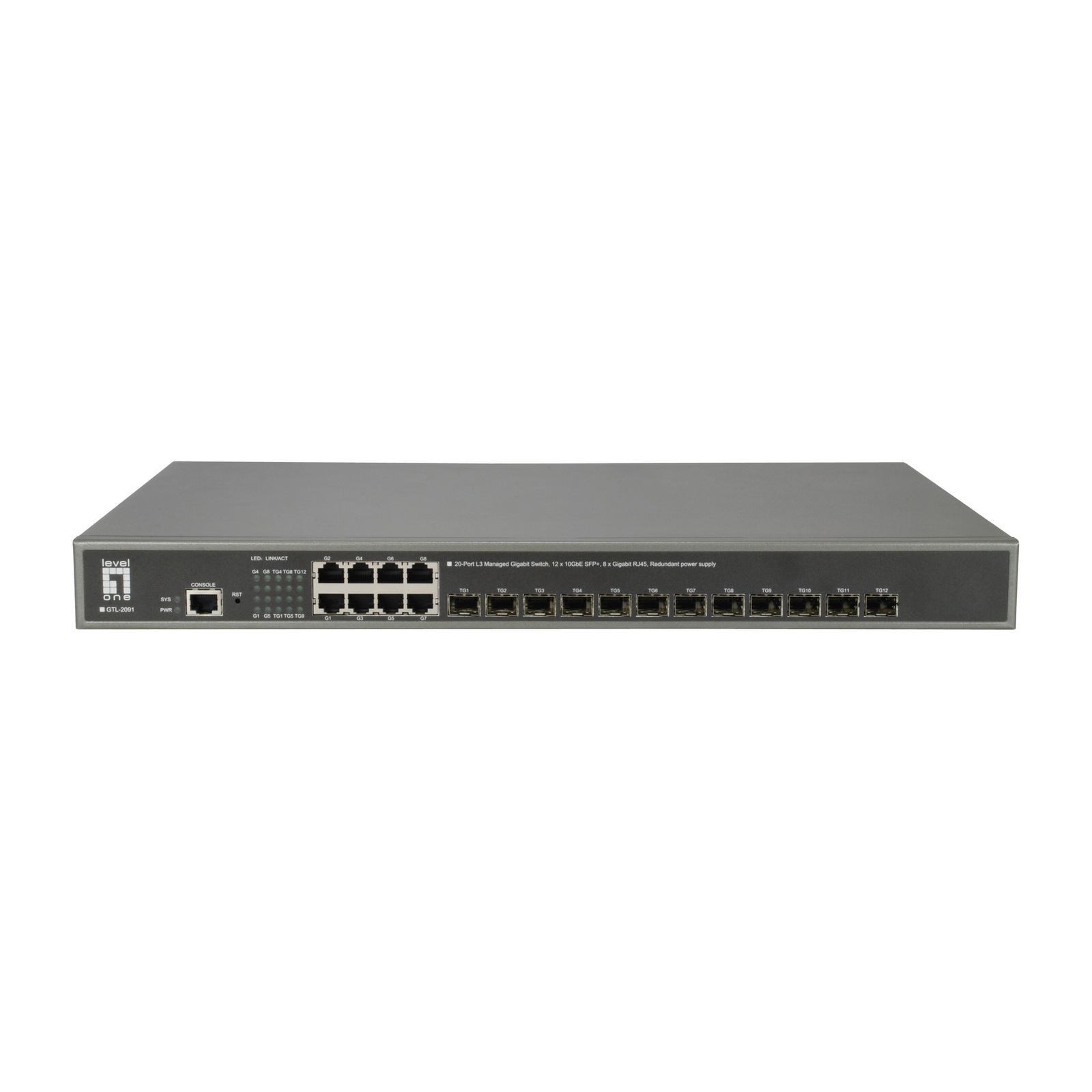 LevelOne Switch 8x GE GTL-2091 12x10GSFP+19