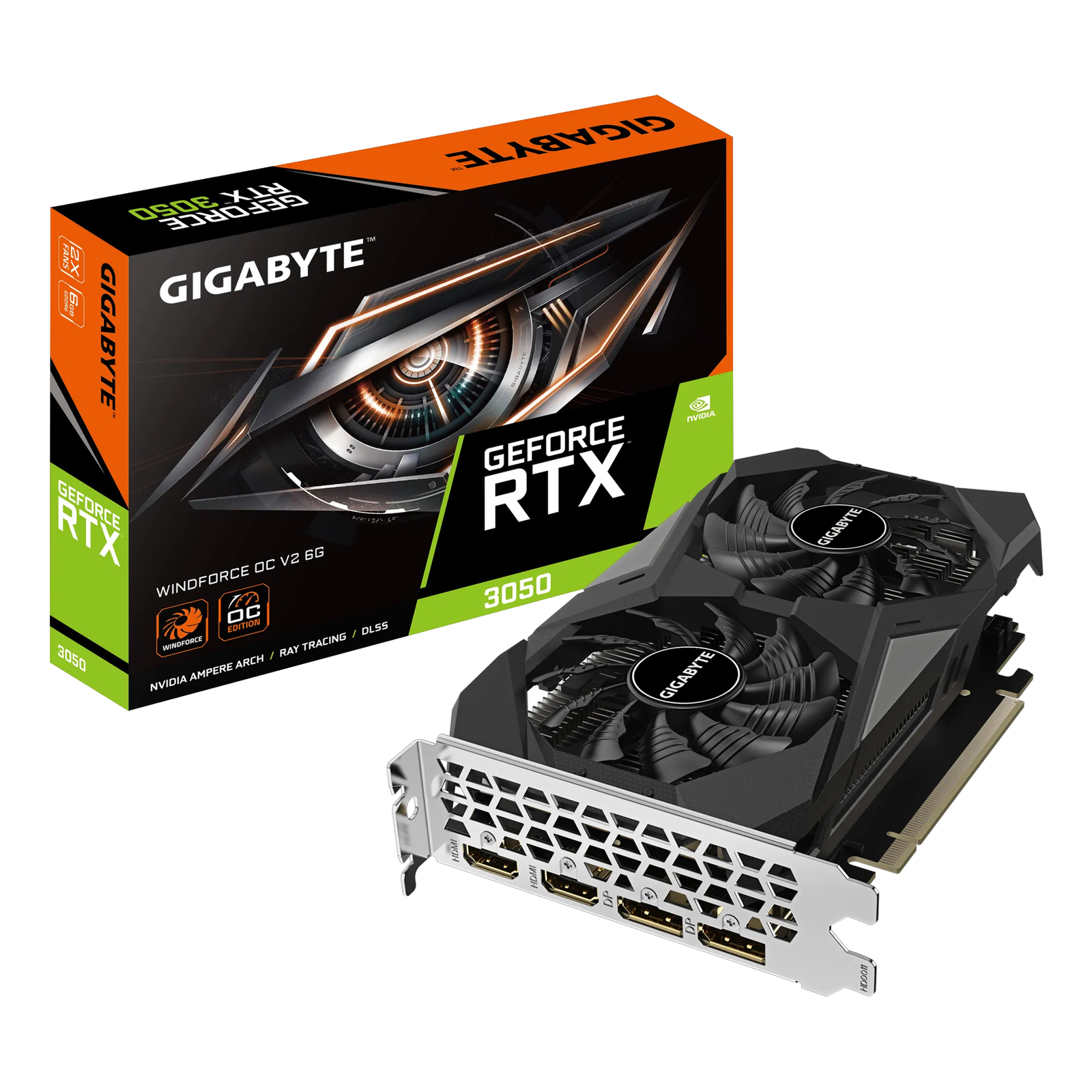 GIGABYTE VGA GeForce RTX 3050 6GB Windforce OC V2 (GV-N3050WF2OCV2-6GD)