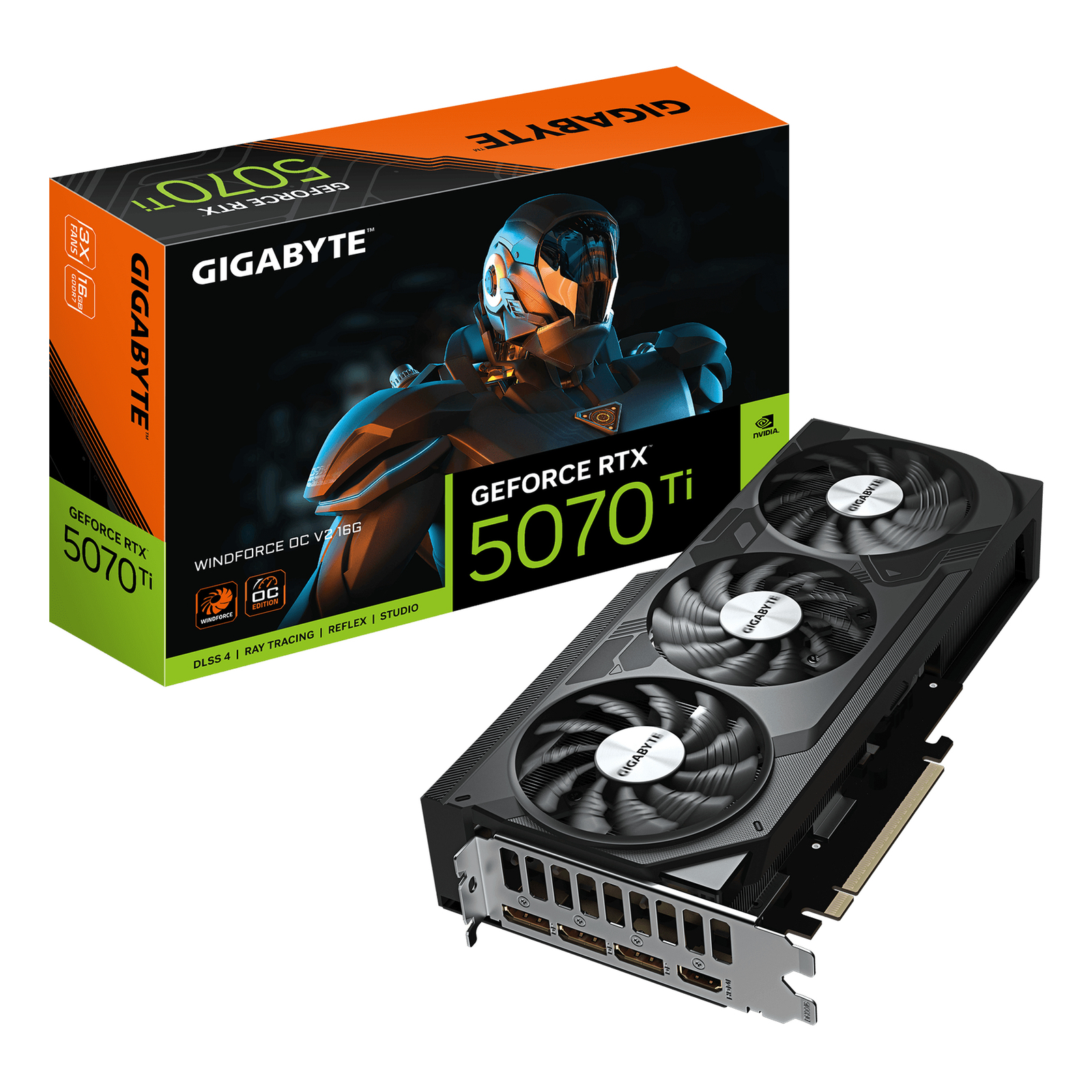 Gigabyte GeForce RTX 5070 Ti WINDFORCE OC V2 16G Graphics Card 16GB GDDR6 256bit PCI-E 5.0