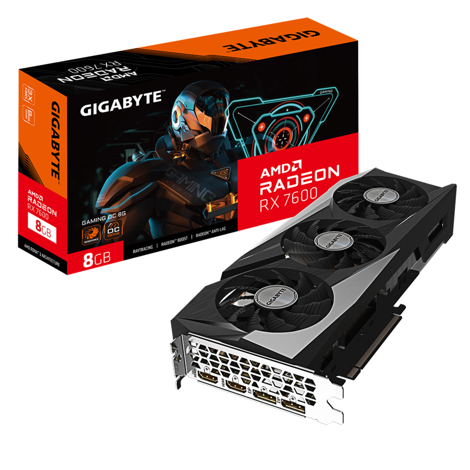 GIGABYTE Radeon RX7600 Gaming OC 8GB GDDR6 2xHDMI 2xDP
