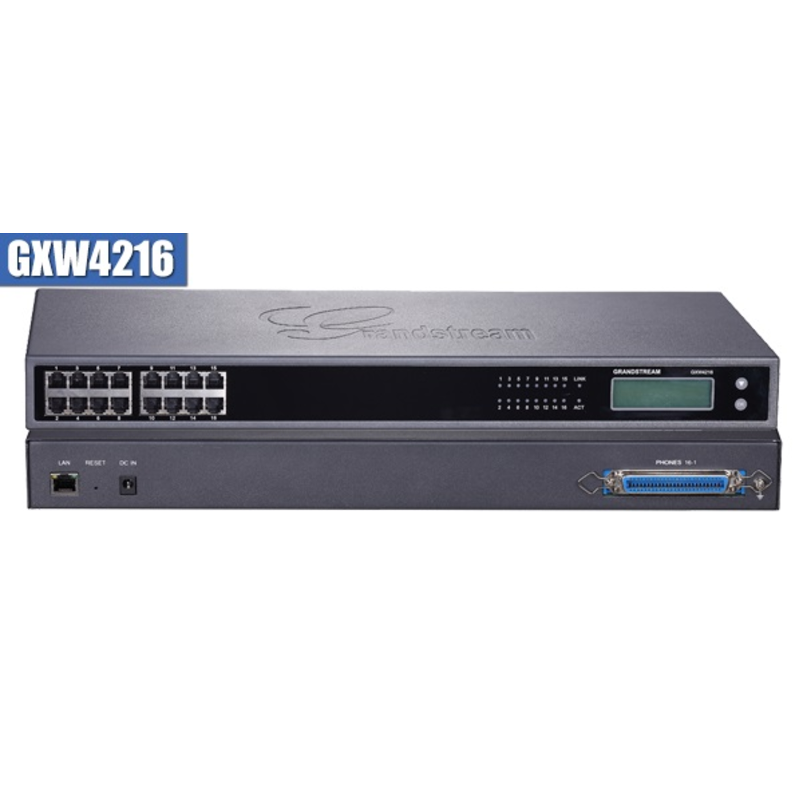 Grandstream Networks GXW4216 V2 Grey G.711 G.723.1 G.726 10,100,1000 Mbits IEEE 802.3