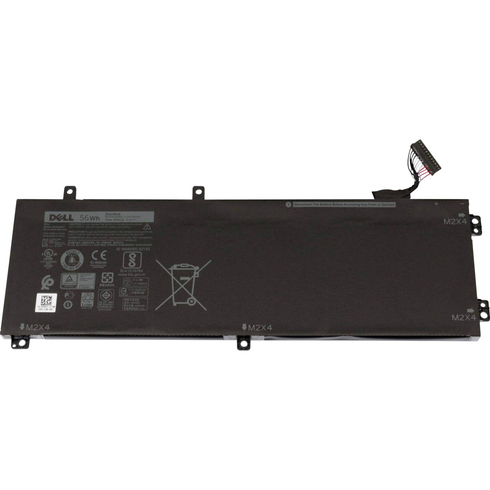 Dell Battery 3C 11.4V 4649mAh 56Wh H5H20 Battery 4,649 MAh
