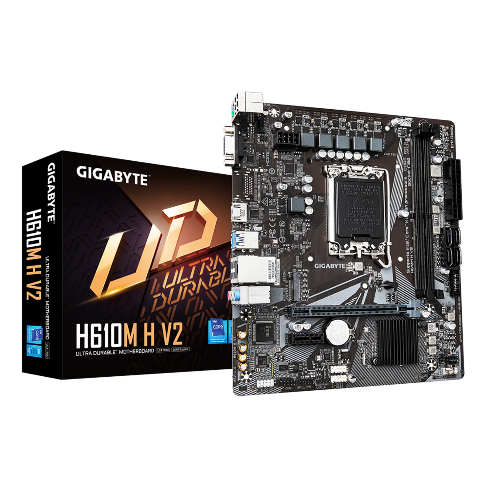 GIGABYTE H610M H V2 Intel LGA 1700 Intel Celeron Intel Core I3 Intel Core I5 Intel Core