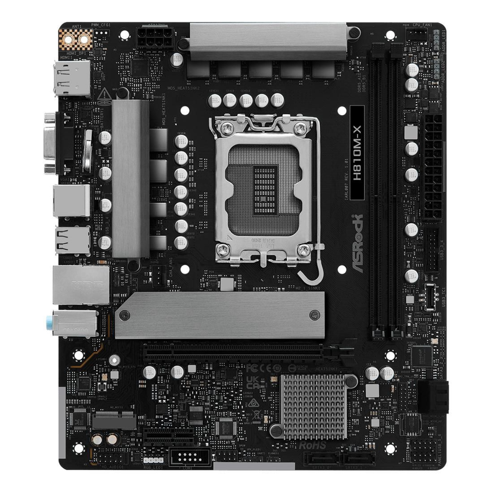 ASRock MB Sc LGA1851 H810M-X Intel H810 2xDDR5 1xDP 1xHDMI 1xVGA MATX