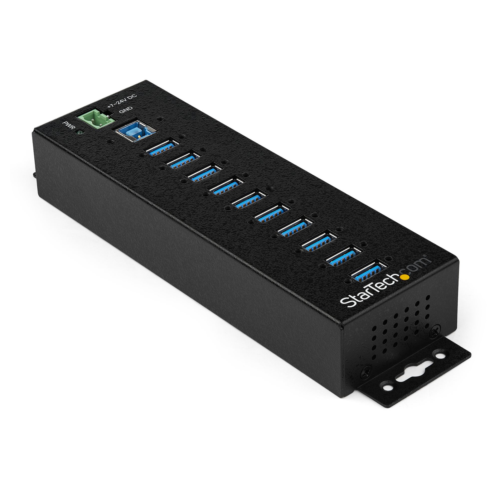 StarTech.com 10 Port USB 3.0 Hub Power Supply Industrial USB-A Hub Made of Metal ESD And 350W