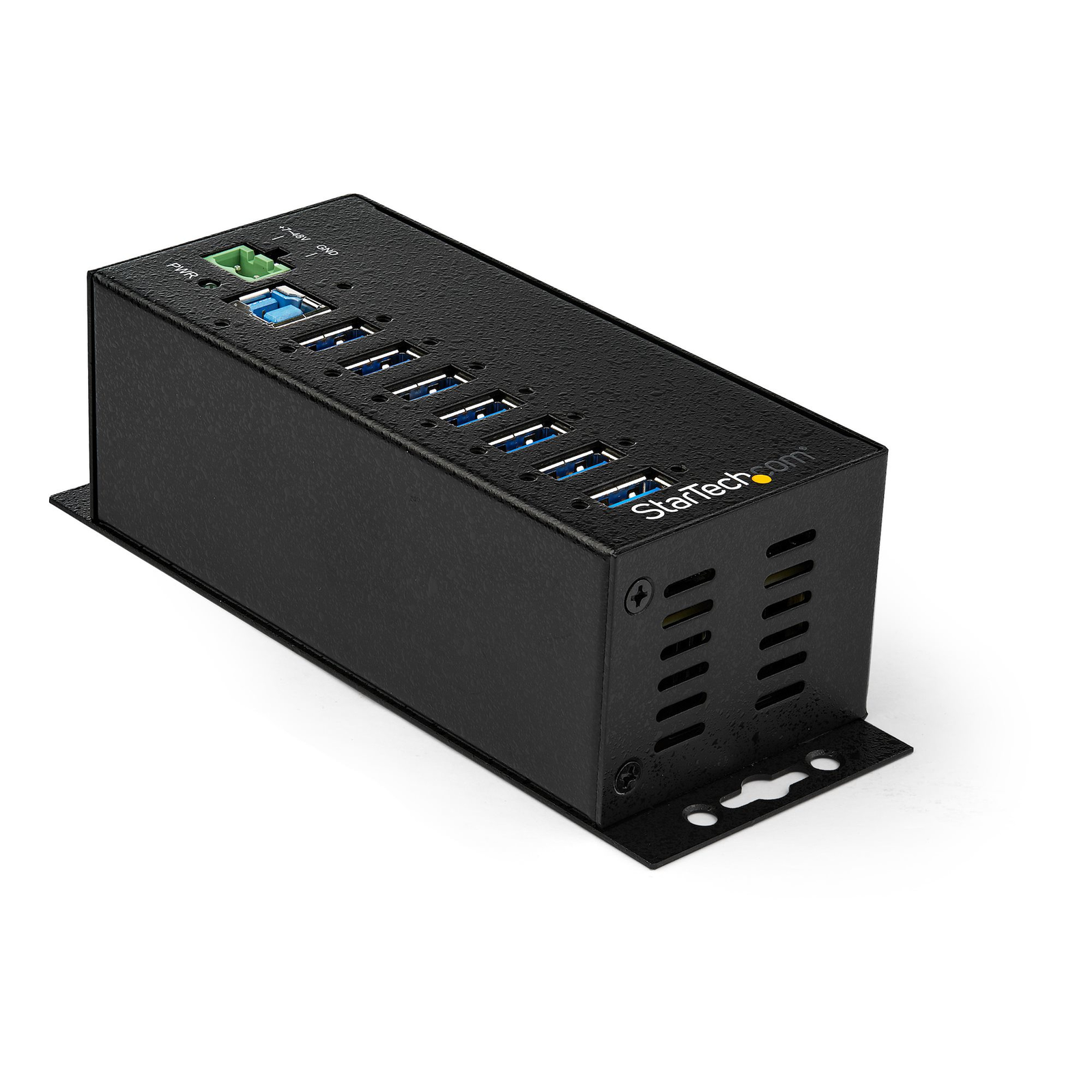 StarTech.com 7 Port USB 3.0 Hub with Power Supply Industrial USB-A Hub Made of Metal with ESD