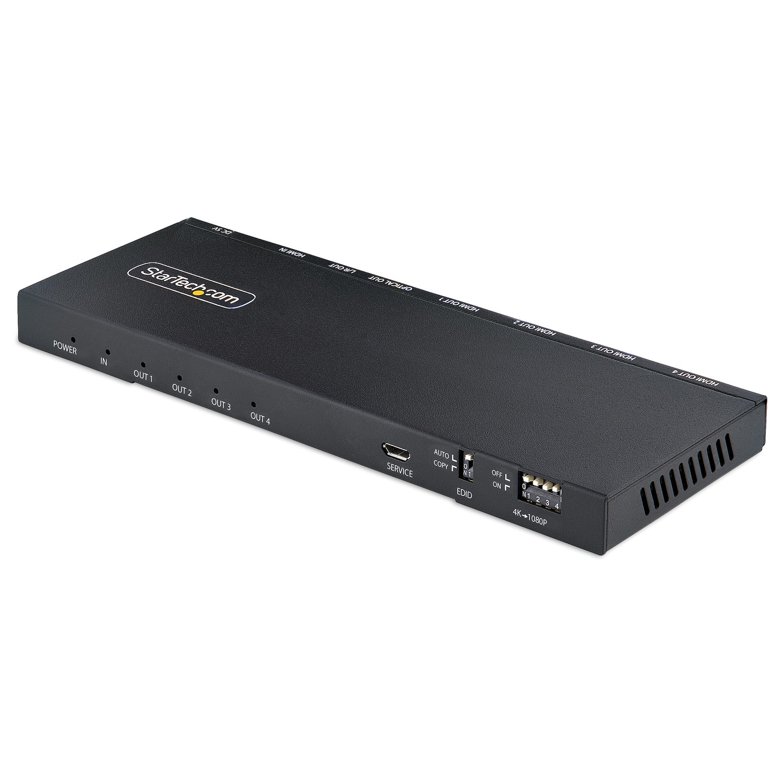 StarTech 4-Port HDMI Splitter 4K 60Hz HDR/HDCP Integrated Scaler Metal Housing