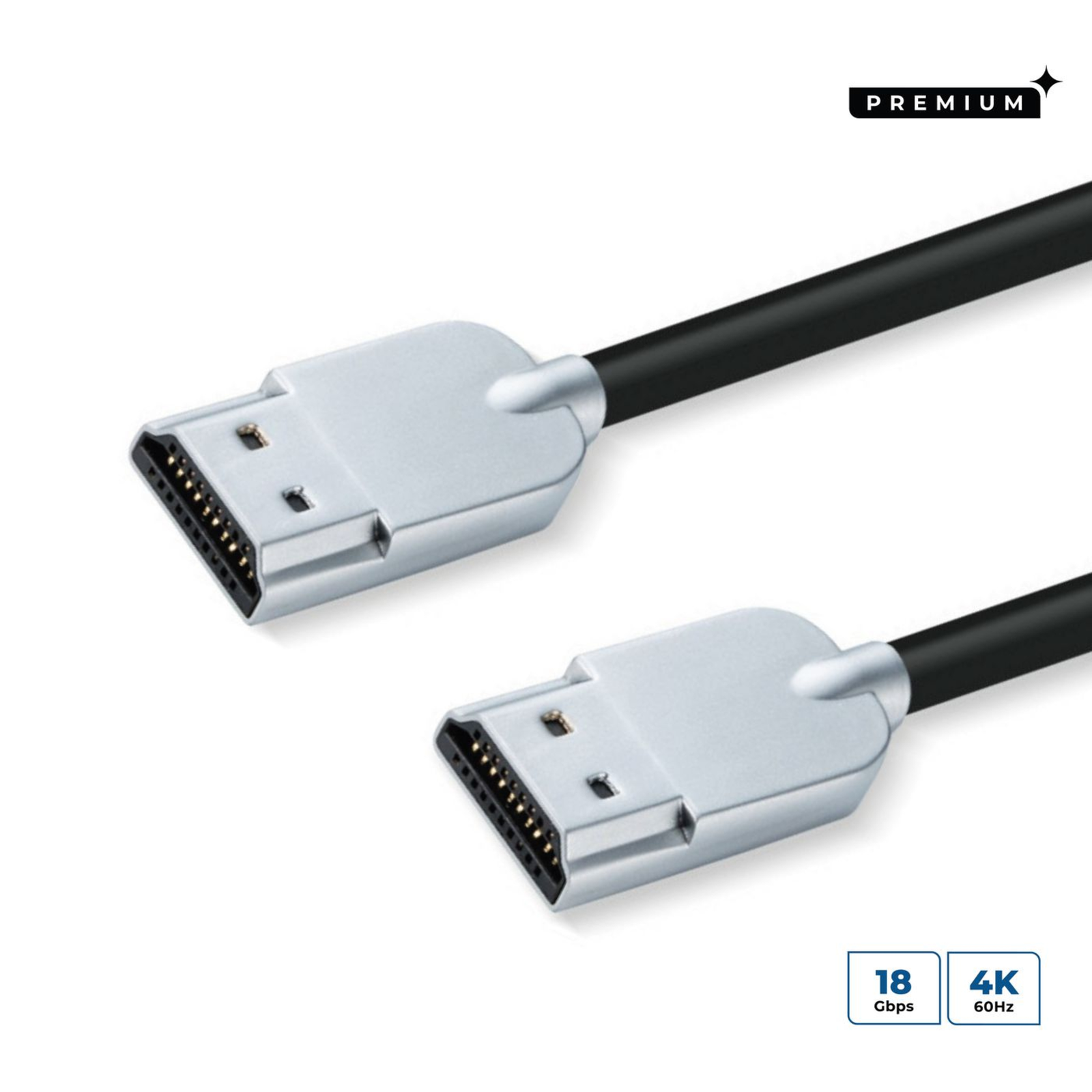 Microconnect HDMISUPERSLIM05M HDMI cable 0.5 m HDMI Type A (Standard) Black, Metallic