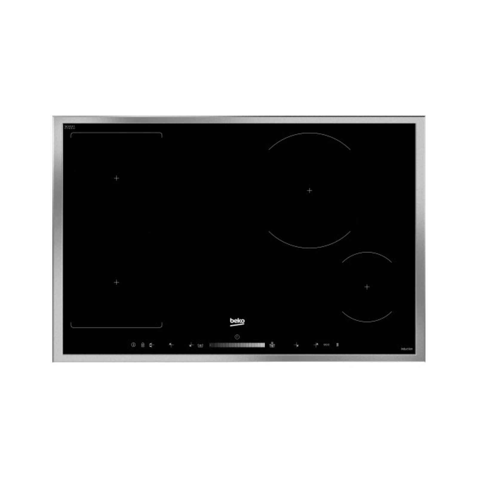 BEKO HII 84500 FHTX Self-contained Hob Black Silver 80cm
