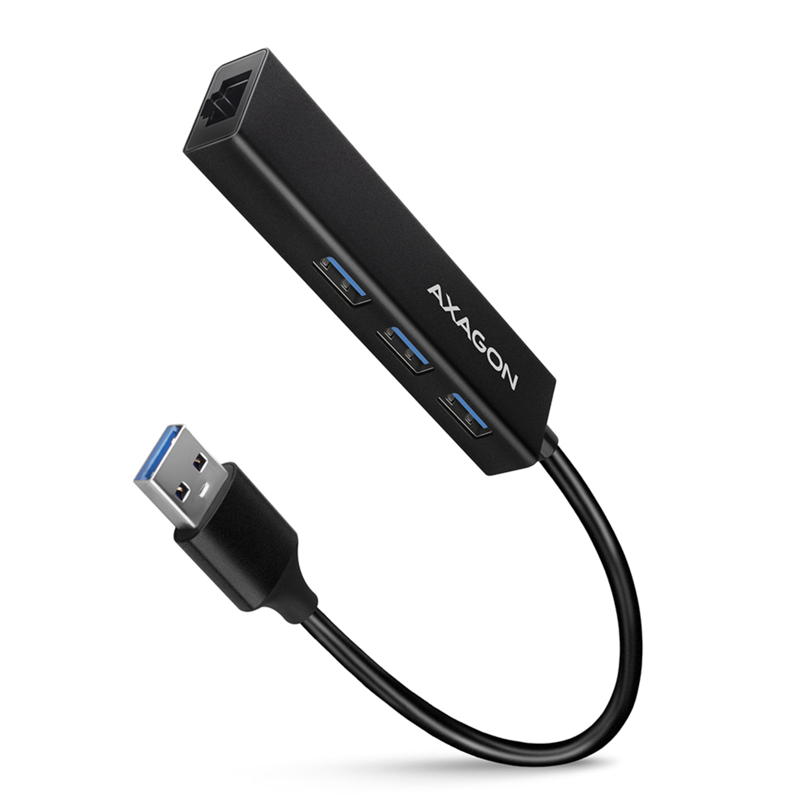 Axagon HMA-GL3A Multiport Hub USB 3.0 Type A Gbit-LAN 3x USB-A MicroSD
