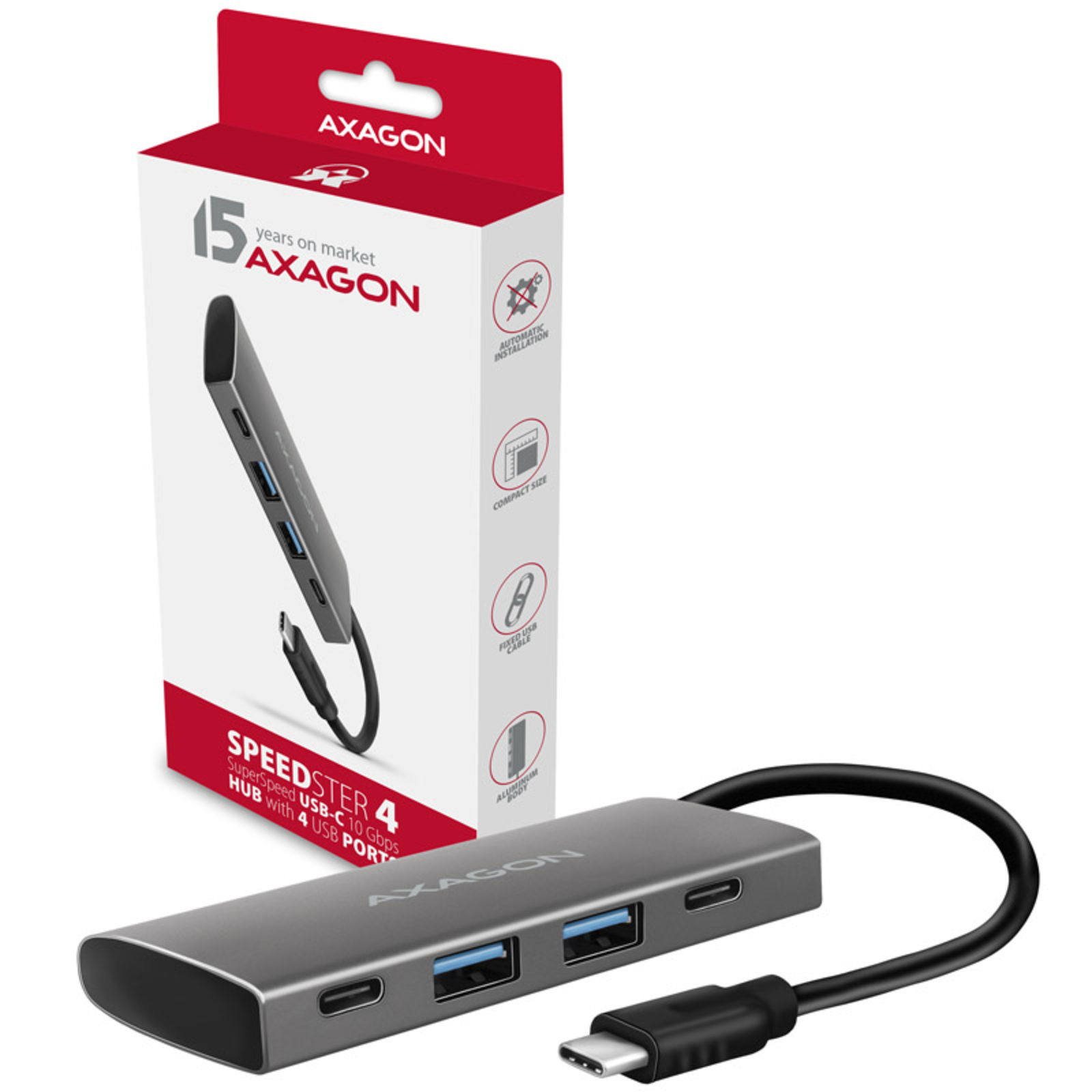 Axagon HMC-4G2 Multiport Hub USB 3.1 2x USB-A 2x USB-C