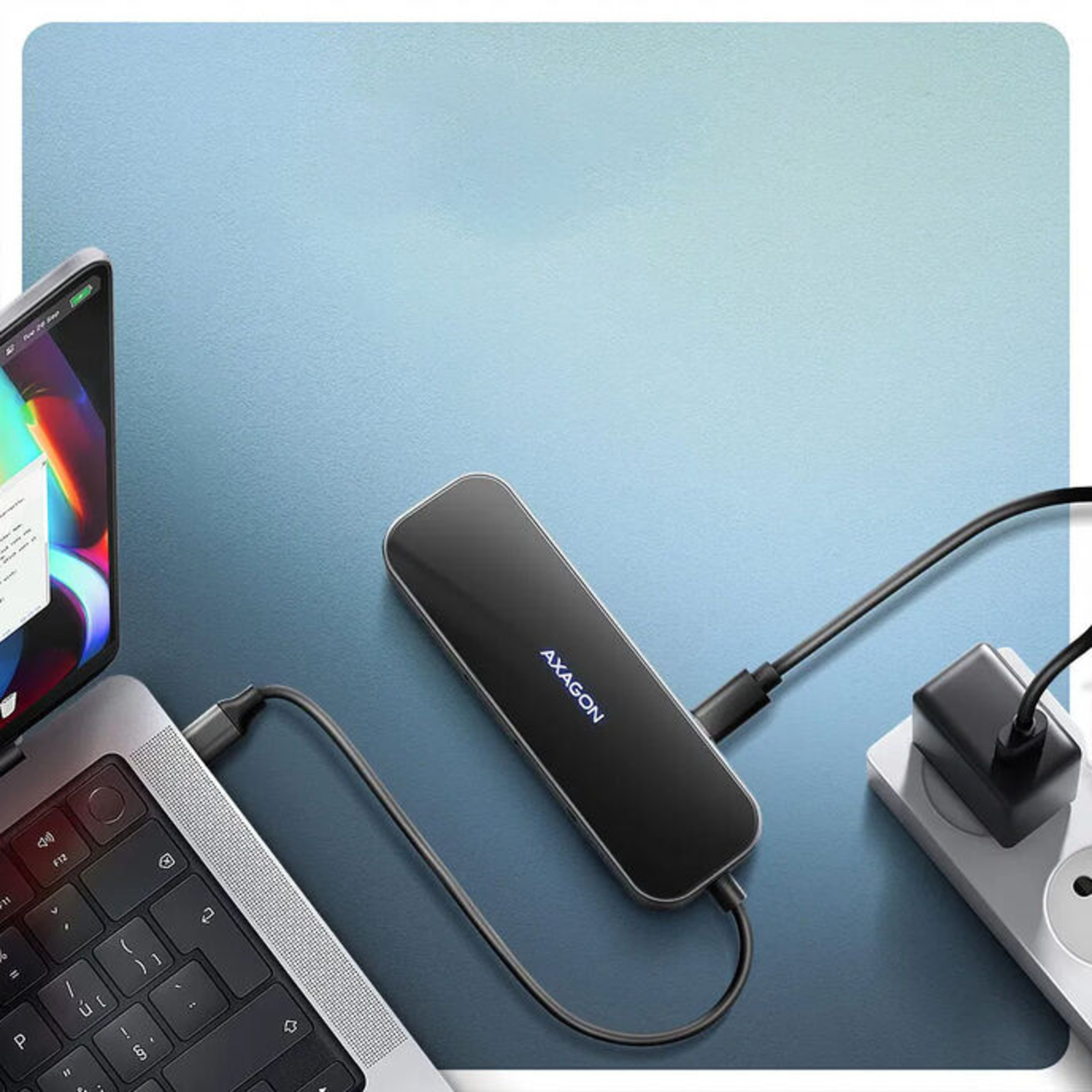 Axagon 6-in-1 USB-C 3.2 Portable Docking Station (Grey)