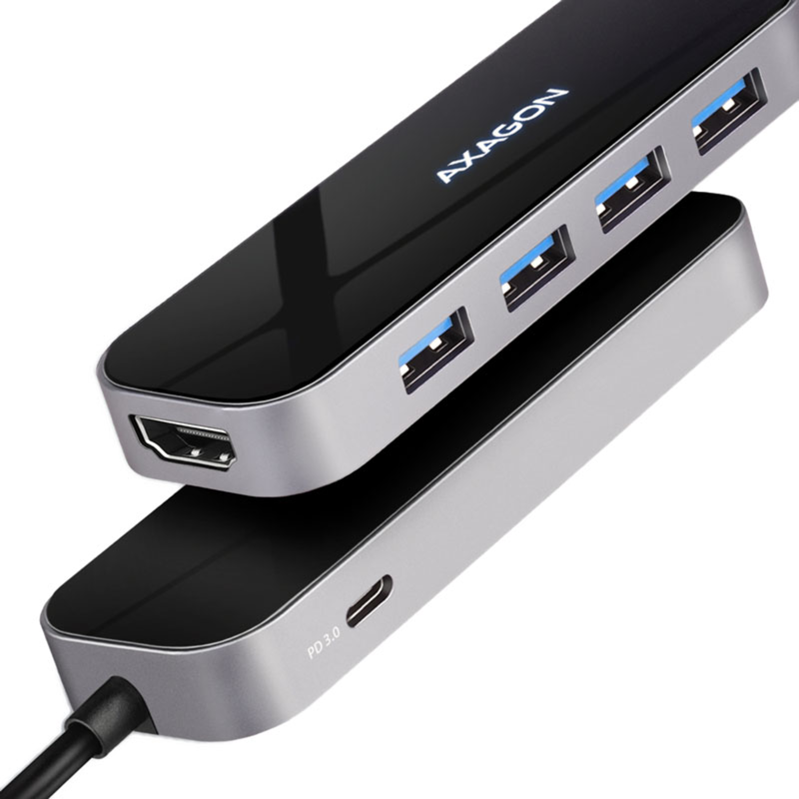 Axagon HMC-6H4A USB Hub 4x USB-A + HDMI USB-C 3.2 Gen 1 PD 100W 20cm USB-C Cable