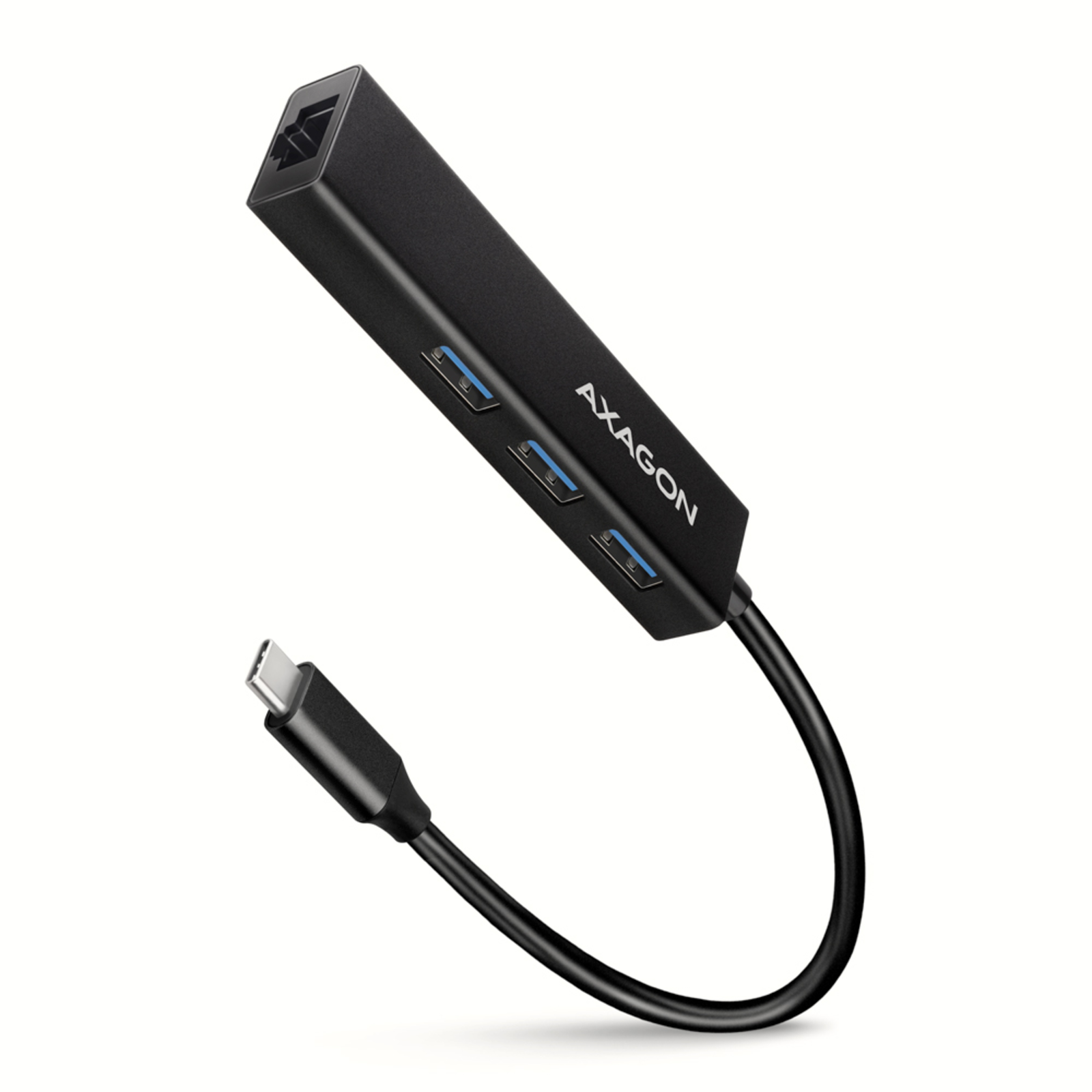 Axagon HMC-GL3A USB-C Hub 3x USB-A Gbit-LAN Black