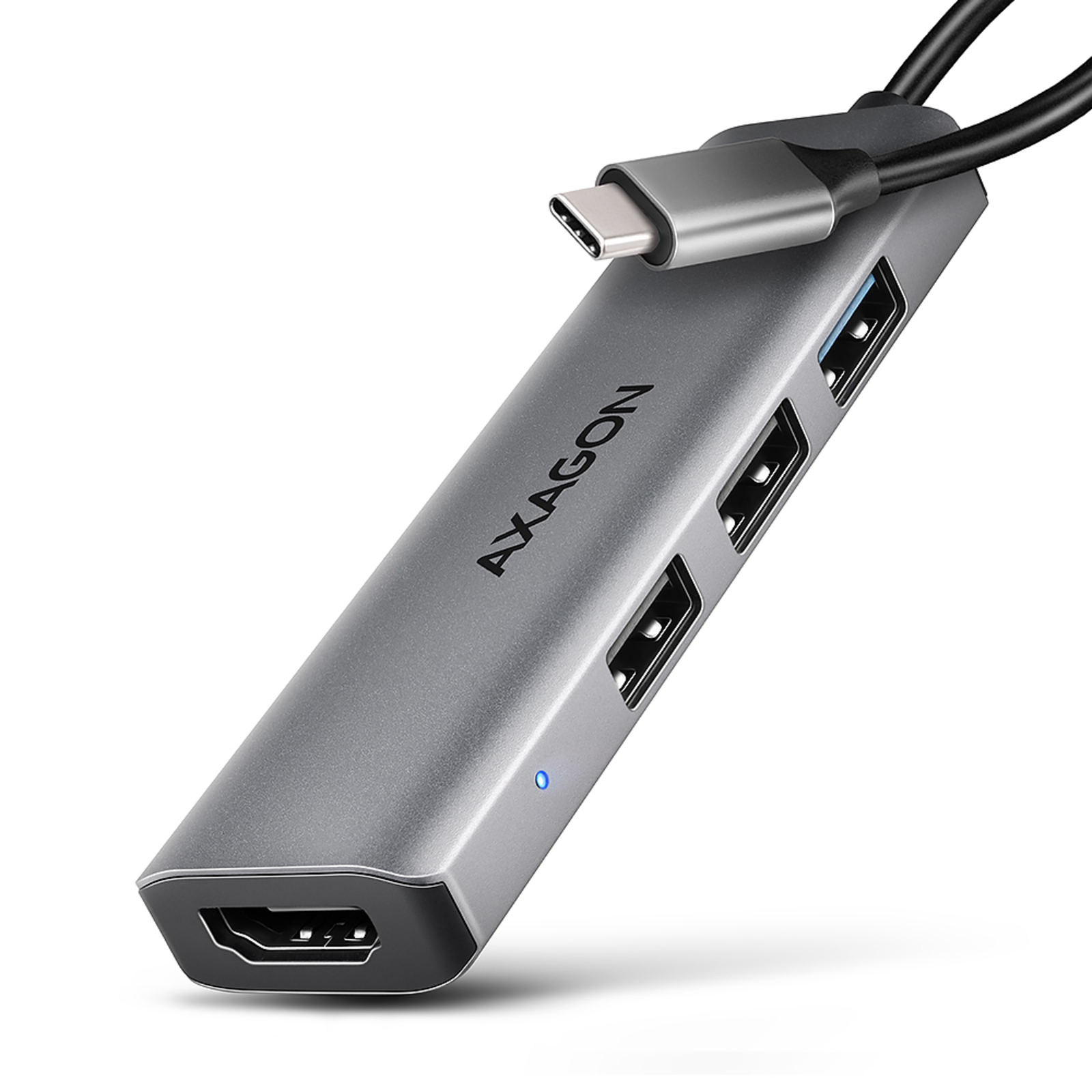 Axagon HMC-H3A USB-C 3.2 to HDMI Adapter 3x USB-A (Grey)