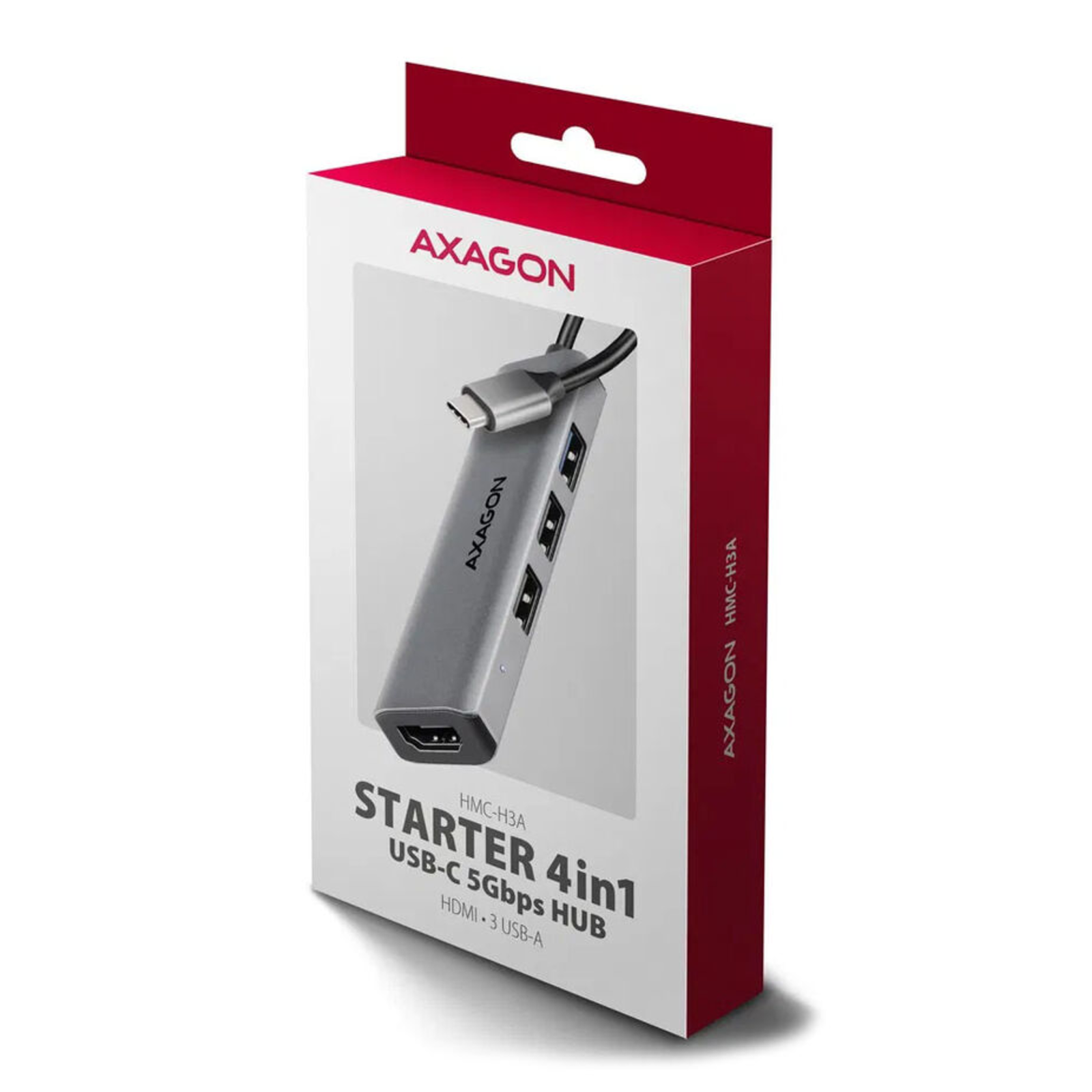 Axagon HMC-H3A USB-C 3.2 to HDMI Adapter 3x USB-A (Grey)