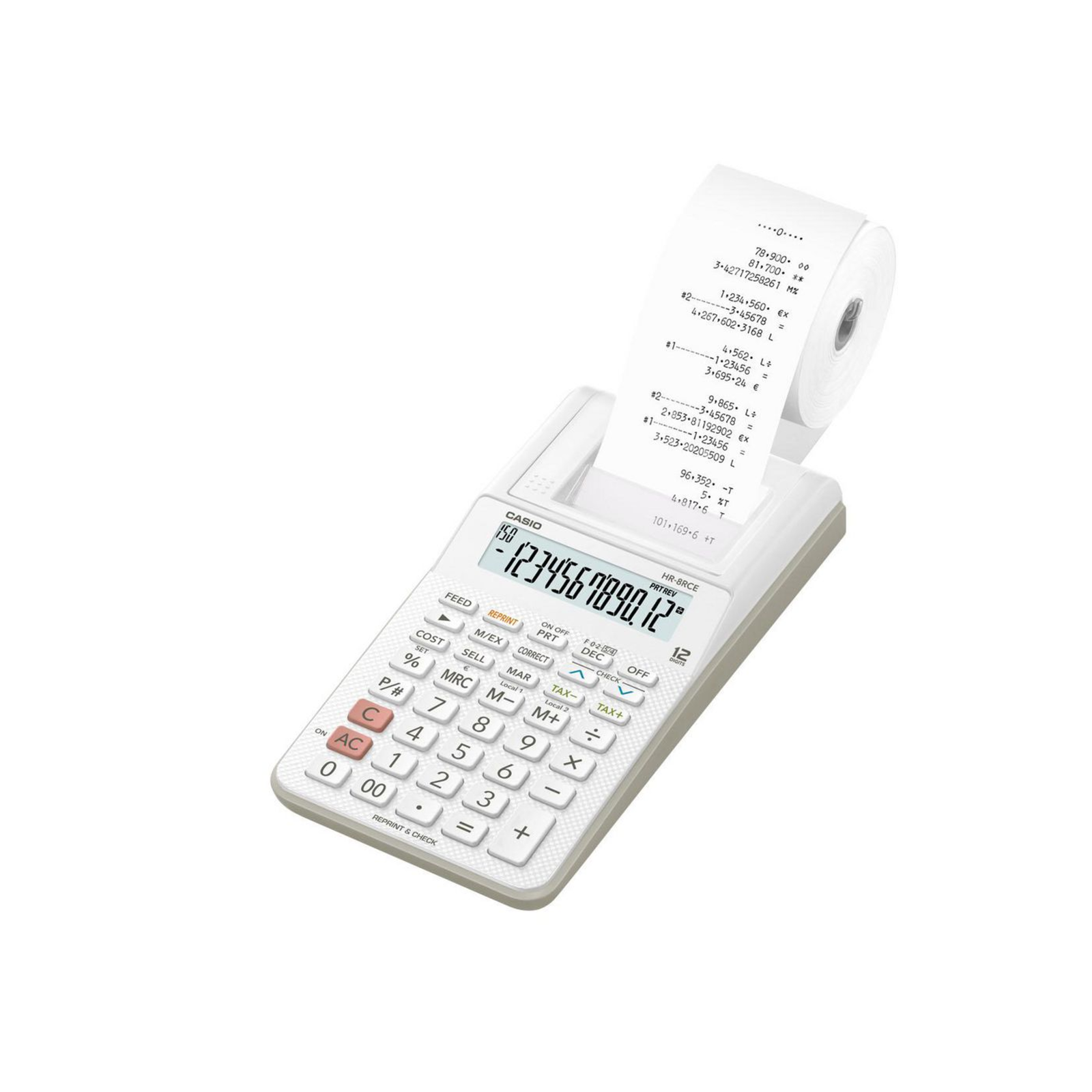 CASIO Desktop Calculator Printing HR-8RCE-WE White