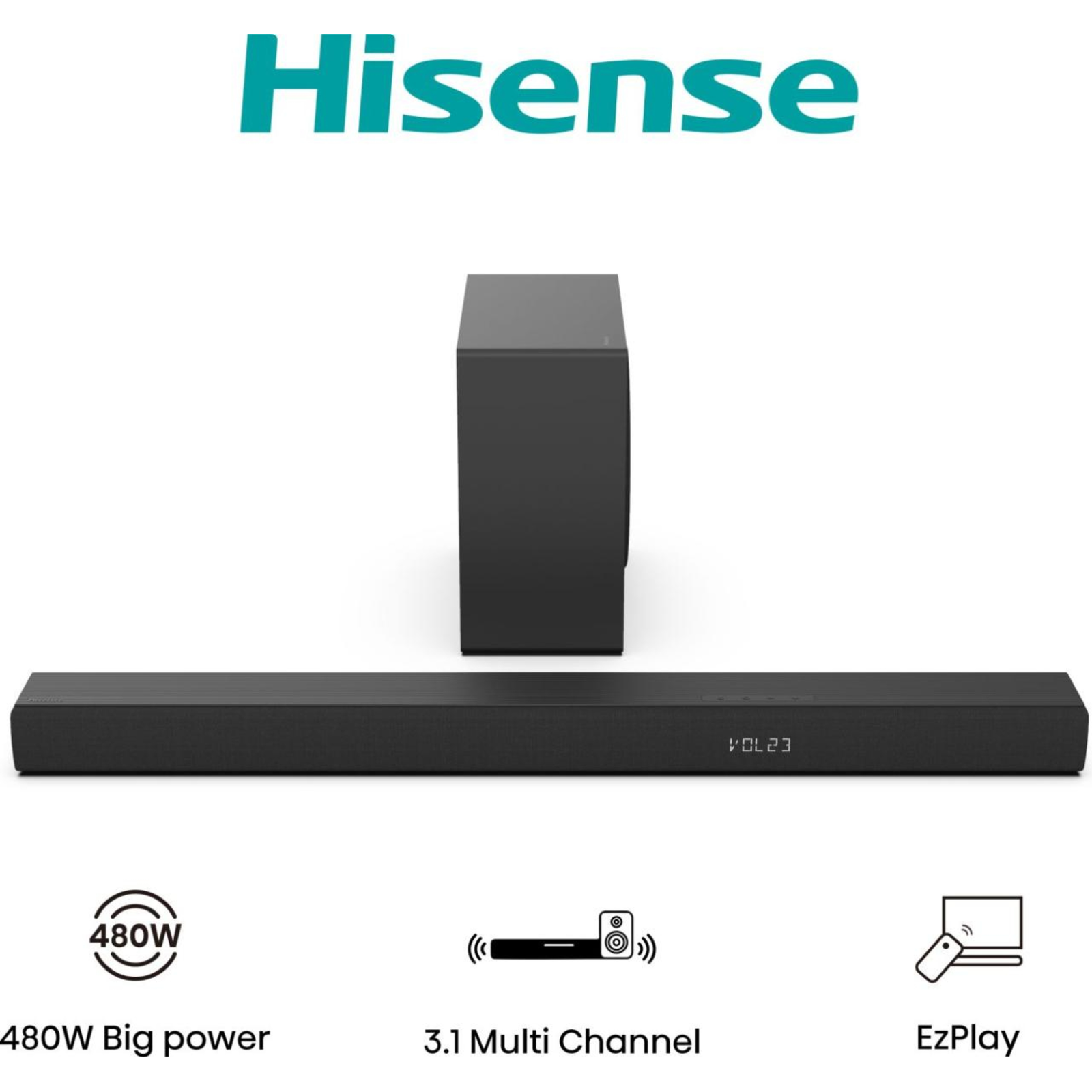 Hisense HS3100 3.1.channel Soundbar System Black